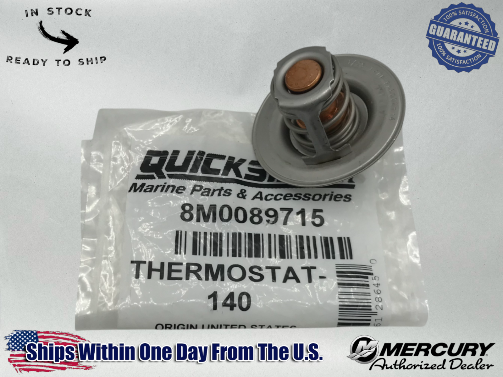Quicksilver THERMOSTAT STAT KIT 140 degree V6 V8 8M0089715 59137 807252T3
