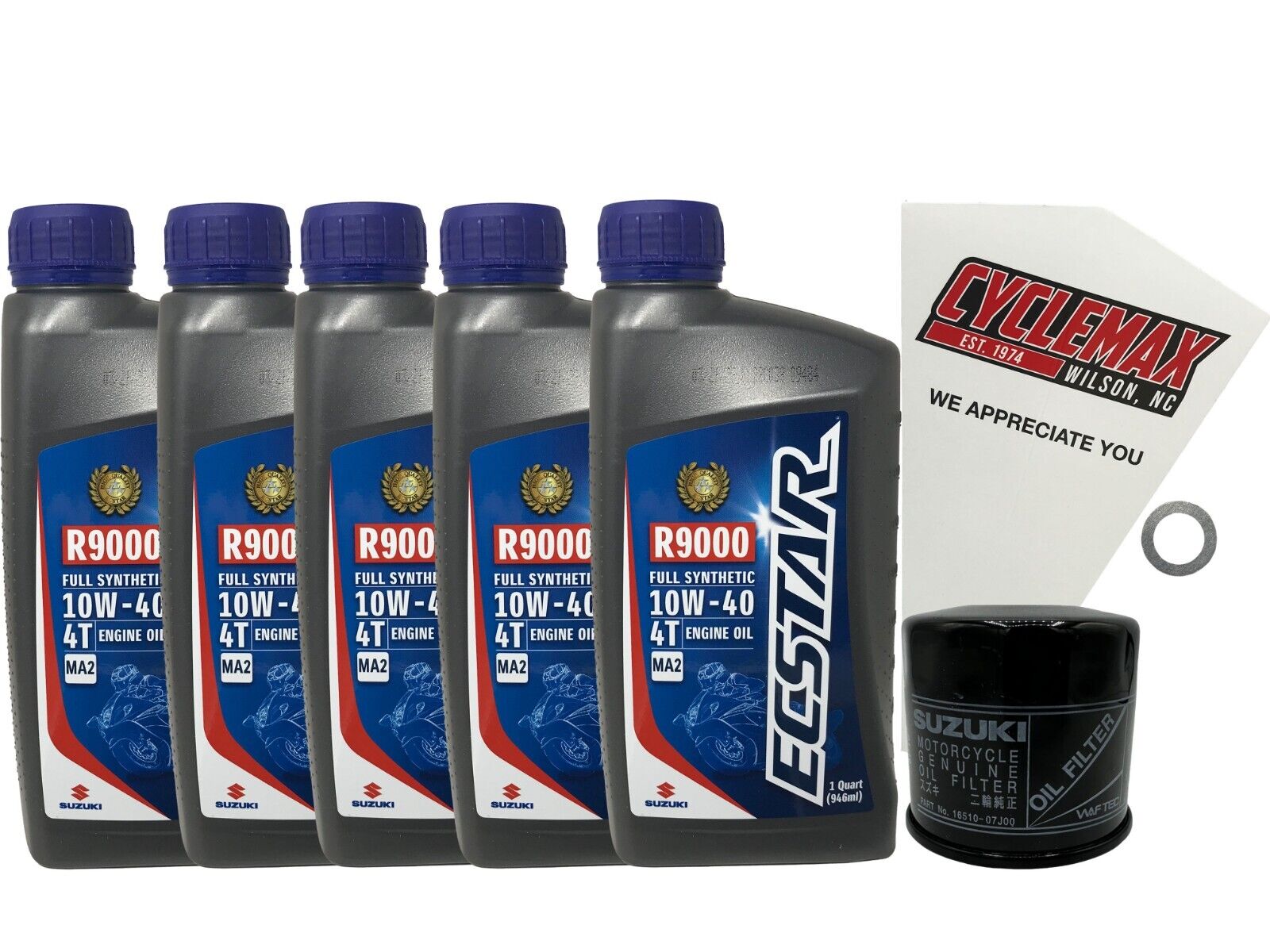 Cyclemax Genuine OEM Full Synthetic Oil Change Kit fits 2001-2003 Suzuki GSF-600