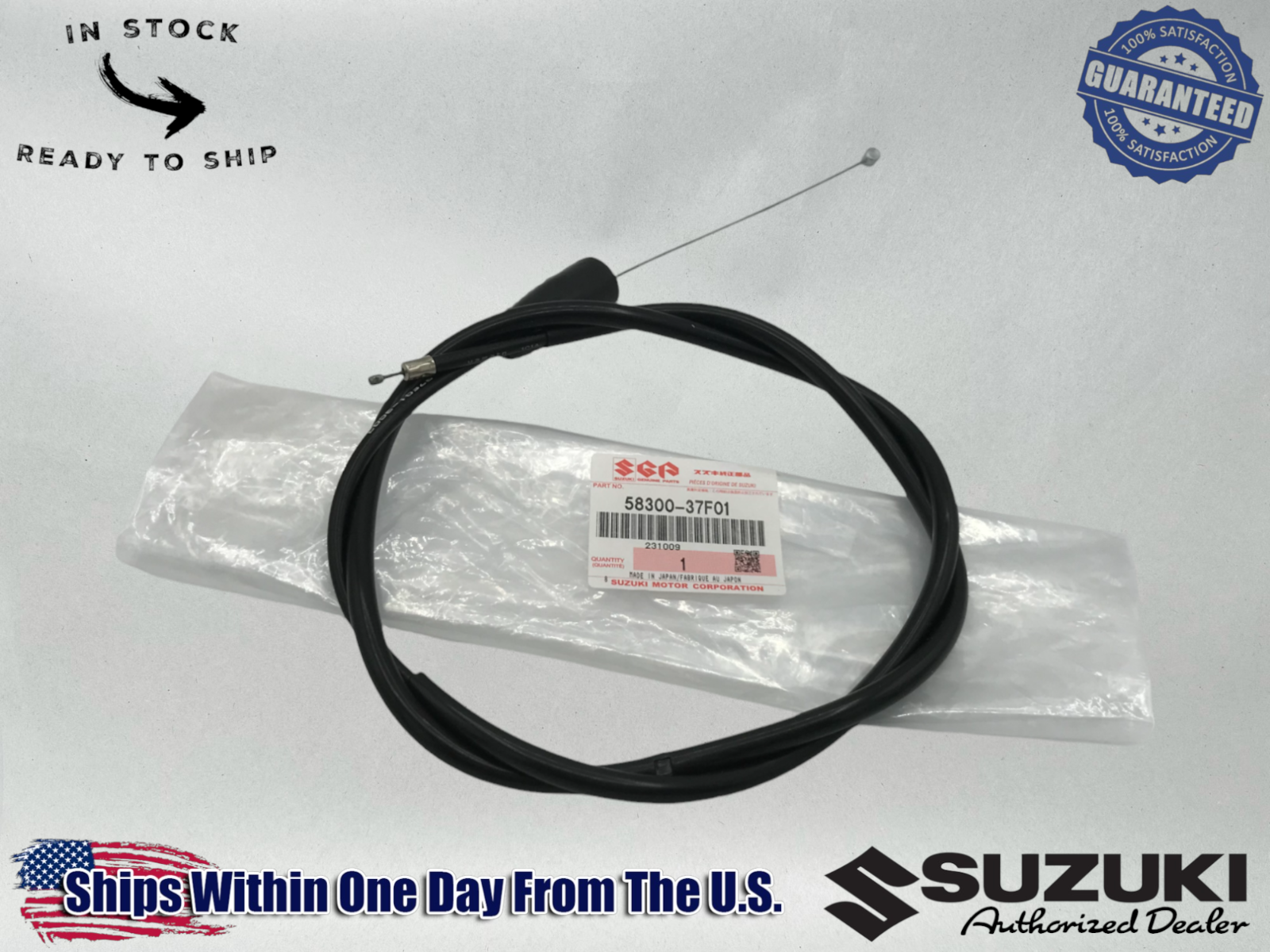 Suzuki Genuine OEM 2001-2004 RM125 RM250 THROTTLE CABLE ASSEMBLY 58300-37F01 1