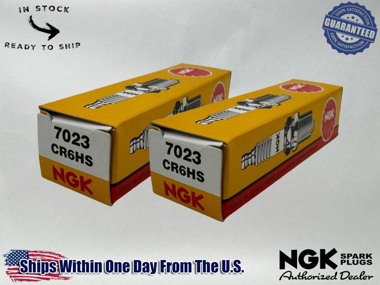 NGK Genuine OEM Authentic Spark Plugs CR6HS - 2 PACK