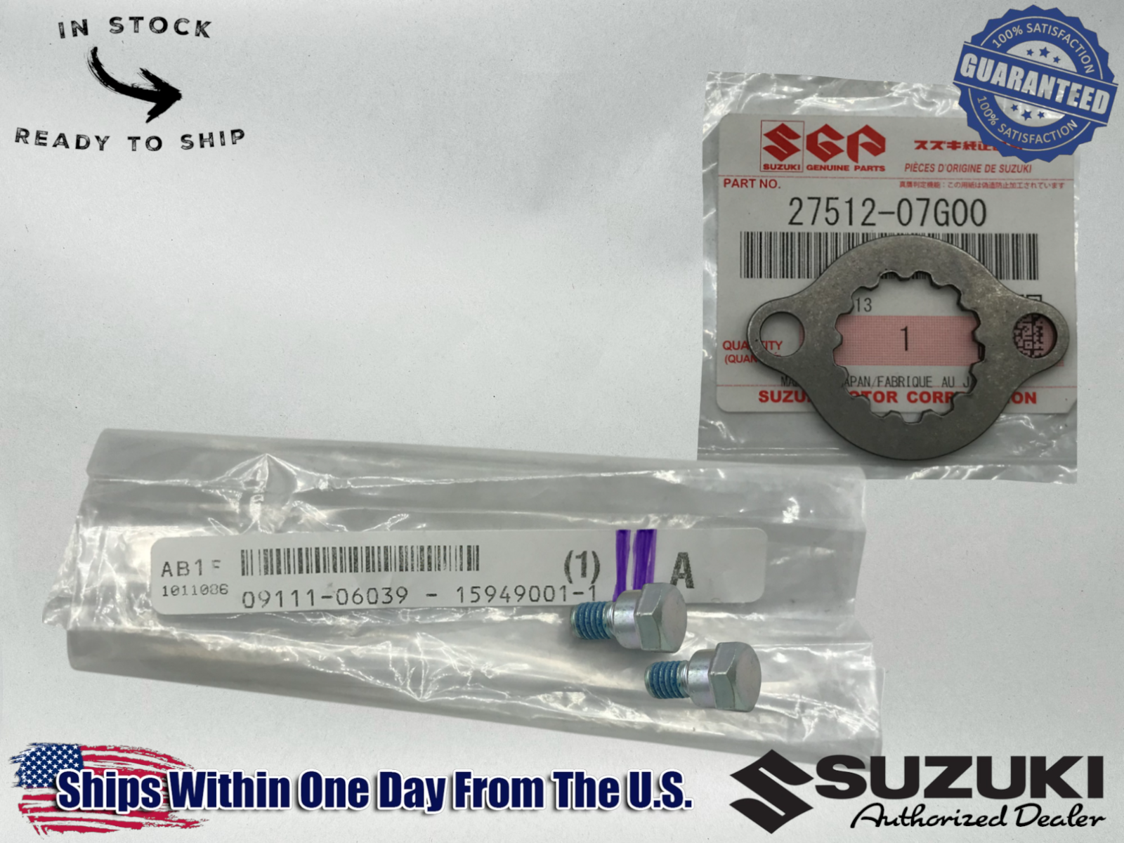 Suzuki Genuine OEM Authentic Ft Sprocket Holder Bolts & Washer LTZ400 KFX400 LTZ