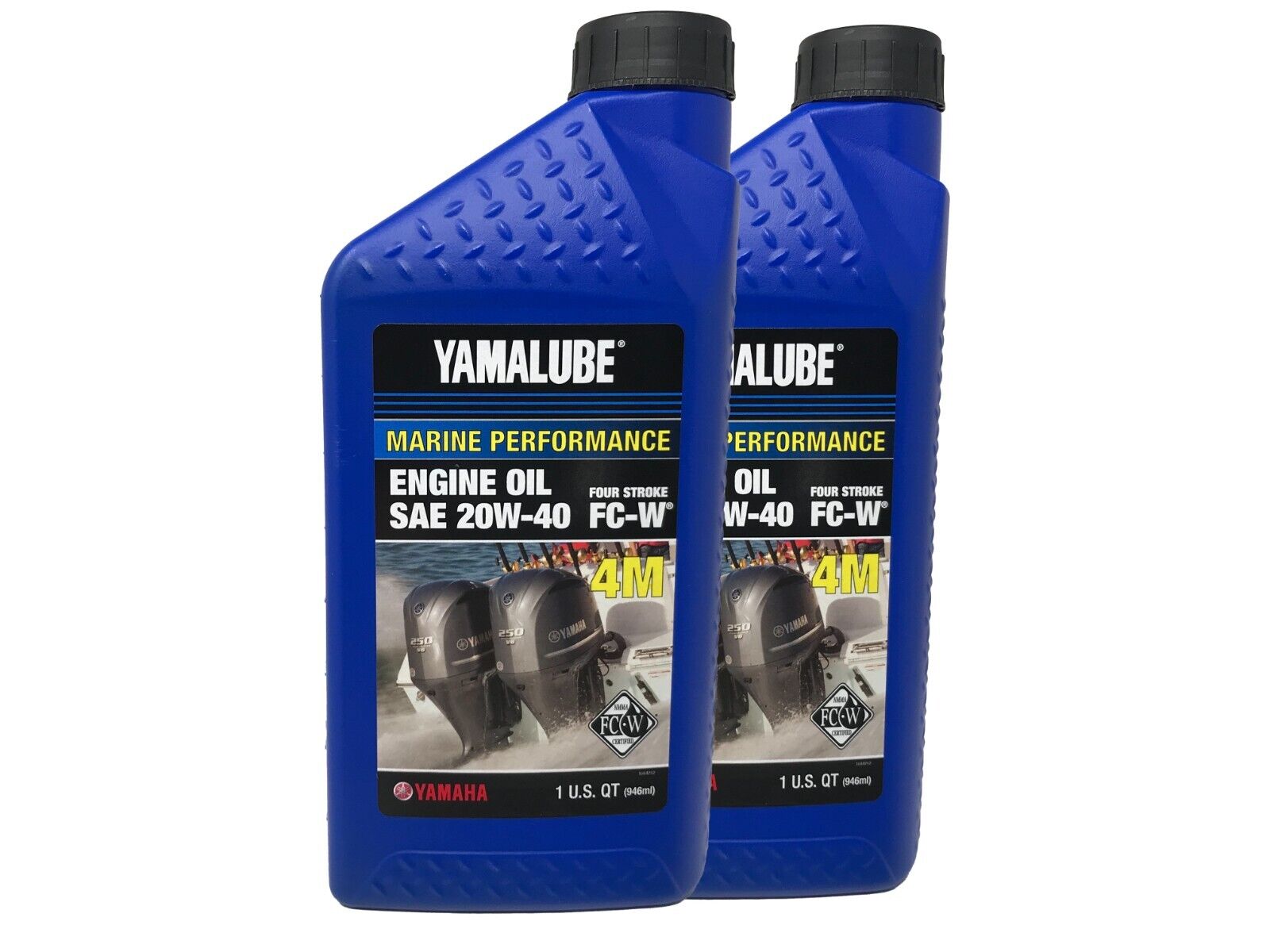 Yamaha Genuine OEM Yamalube Marine 20W-40 Oil LUB-20w40-FC-12 - 2 Pack