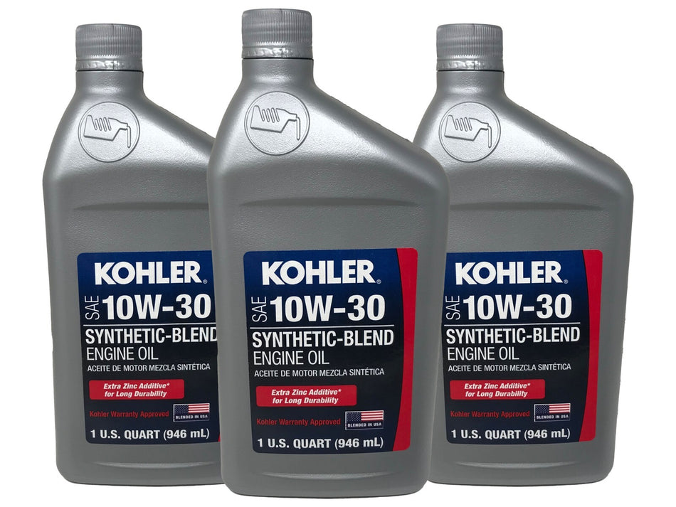 Kohler Genuine OEM 10W-30 Engine Oil Synthetic Blend 25 357 65-S - 3 Pack