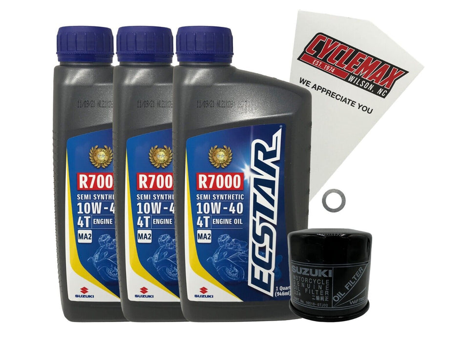Cyclemax OEM Semi-Synthetic Oil Change Kit fits 2006-2022 Suzuki GSX-R600