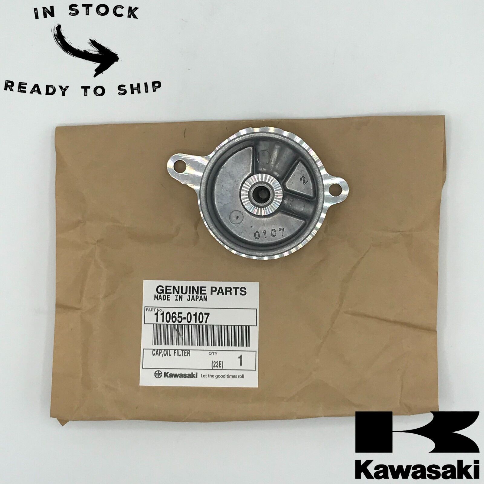 Genuine OEM Kawasaki Oil Filter Cap Cover 11065-0107