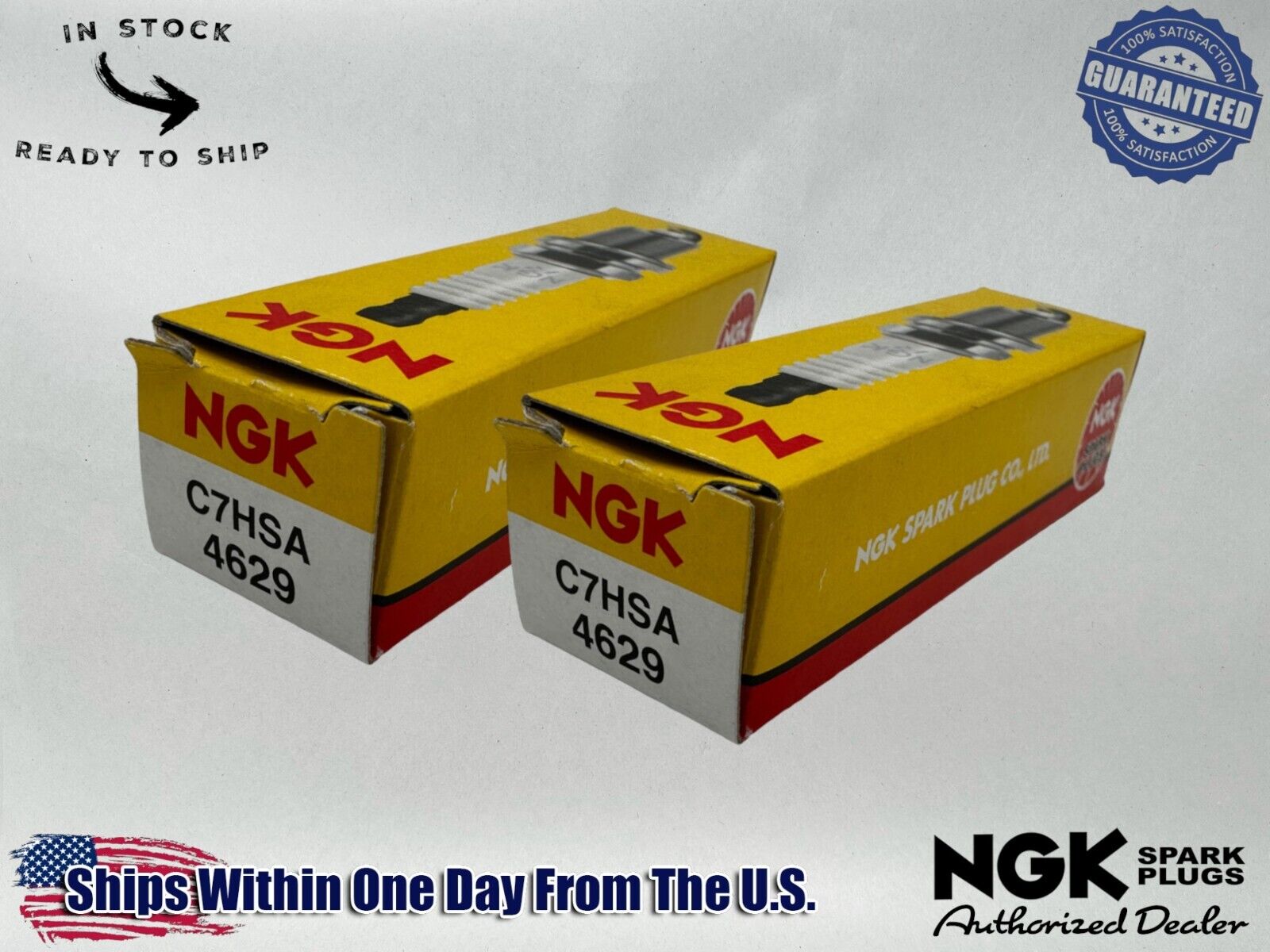 NGK Genuine OEM Authentic Spark Plugs C7HSA - 2 PACK