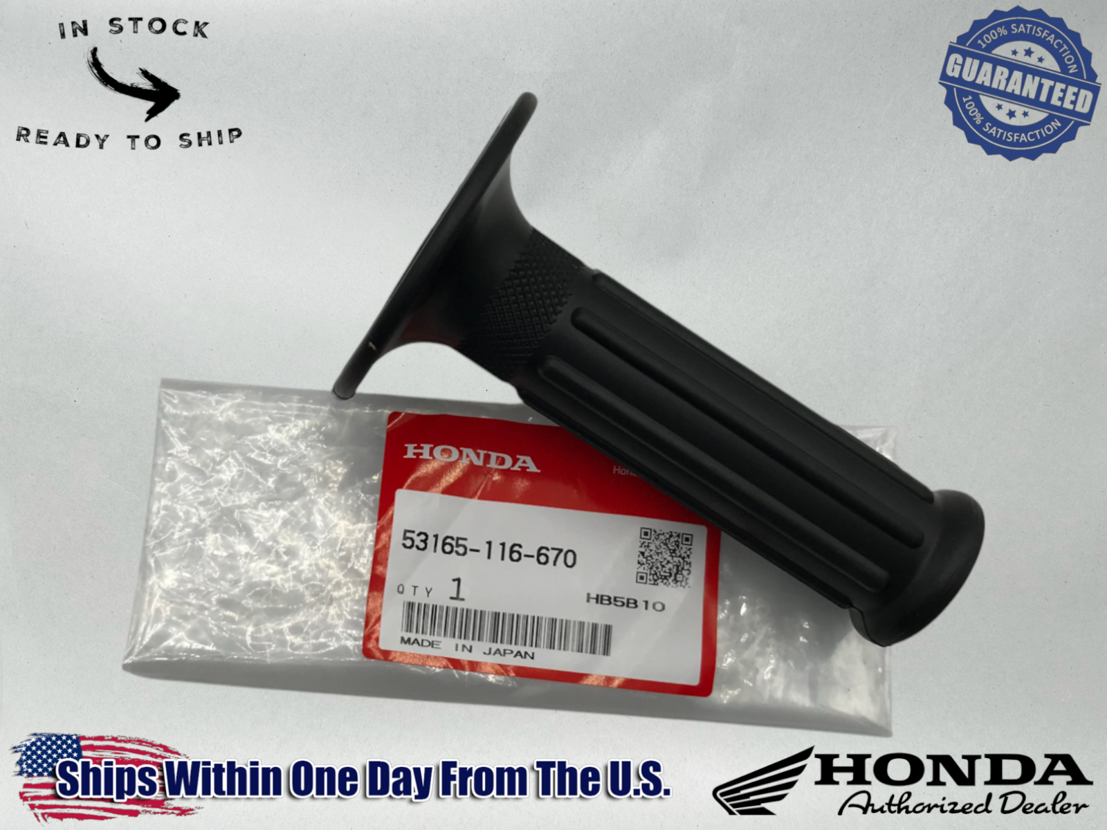 Honda Genuine OEM Authentic Honda GRIP, R. HANDLEBAR 53165-116-670