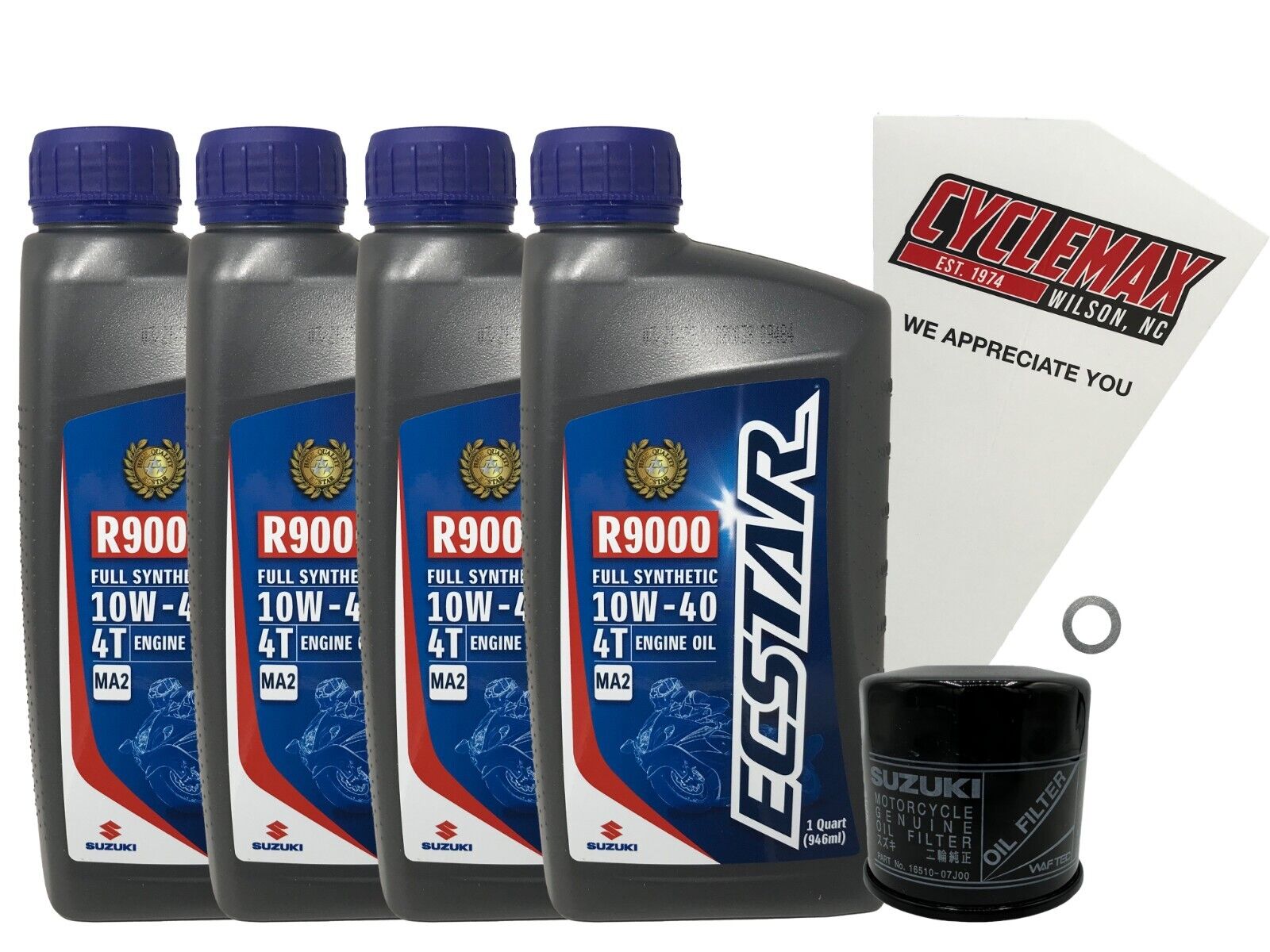 Cyclemax OEM Full Synthetic Oil Change Kit fits 2016-2022 Suzuki GSX-S750