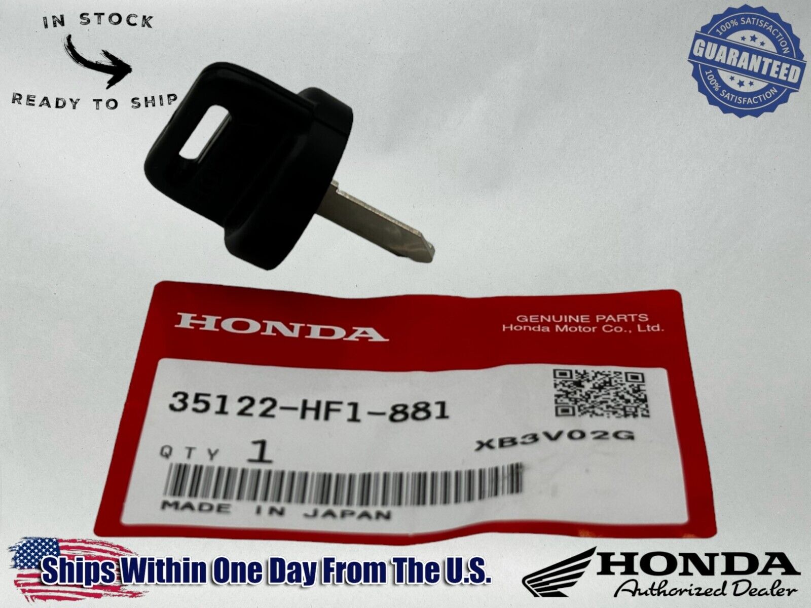 Honda Genuine OEM Authentic Blank Key (TYPE2) 35122-HF1-881