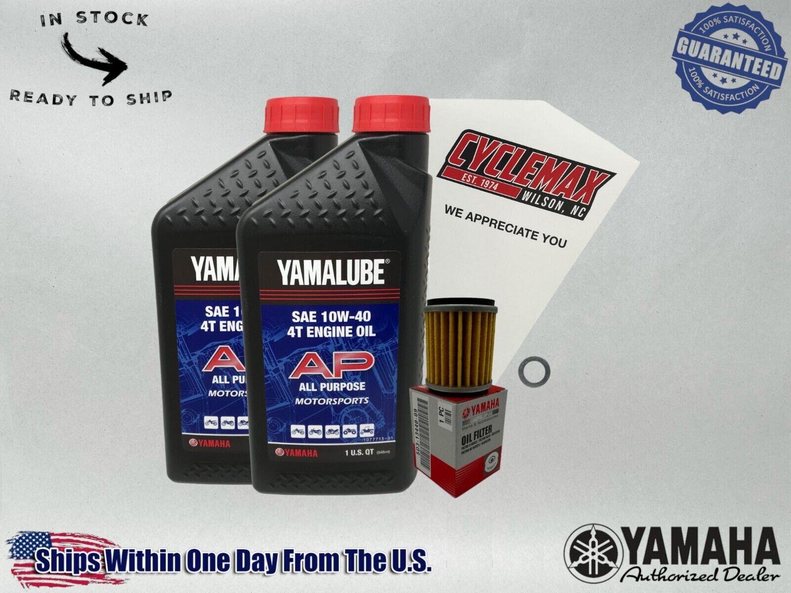 Cyclemax Standard 10W-40 Oil Change Kit fits 2023-2024 Yamaha YZ450F