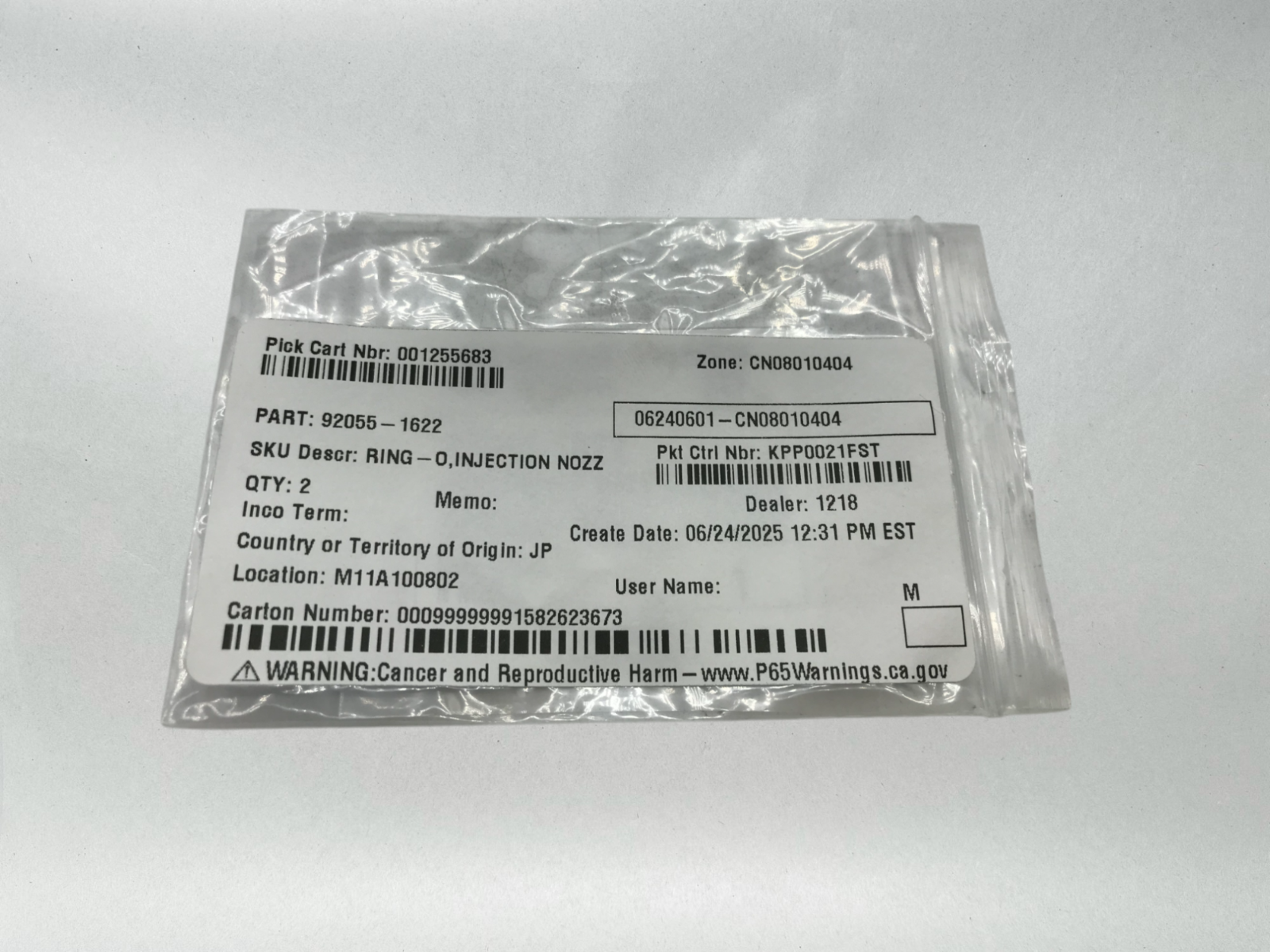 kawasaki Genuine OEM Authentic O Ring 92055-1622