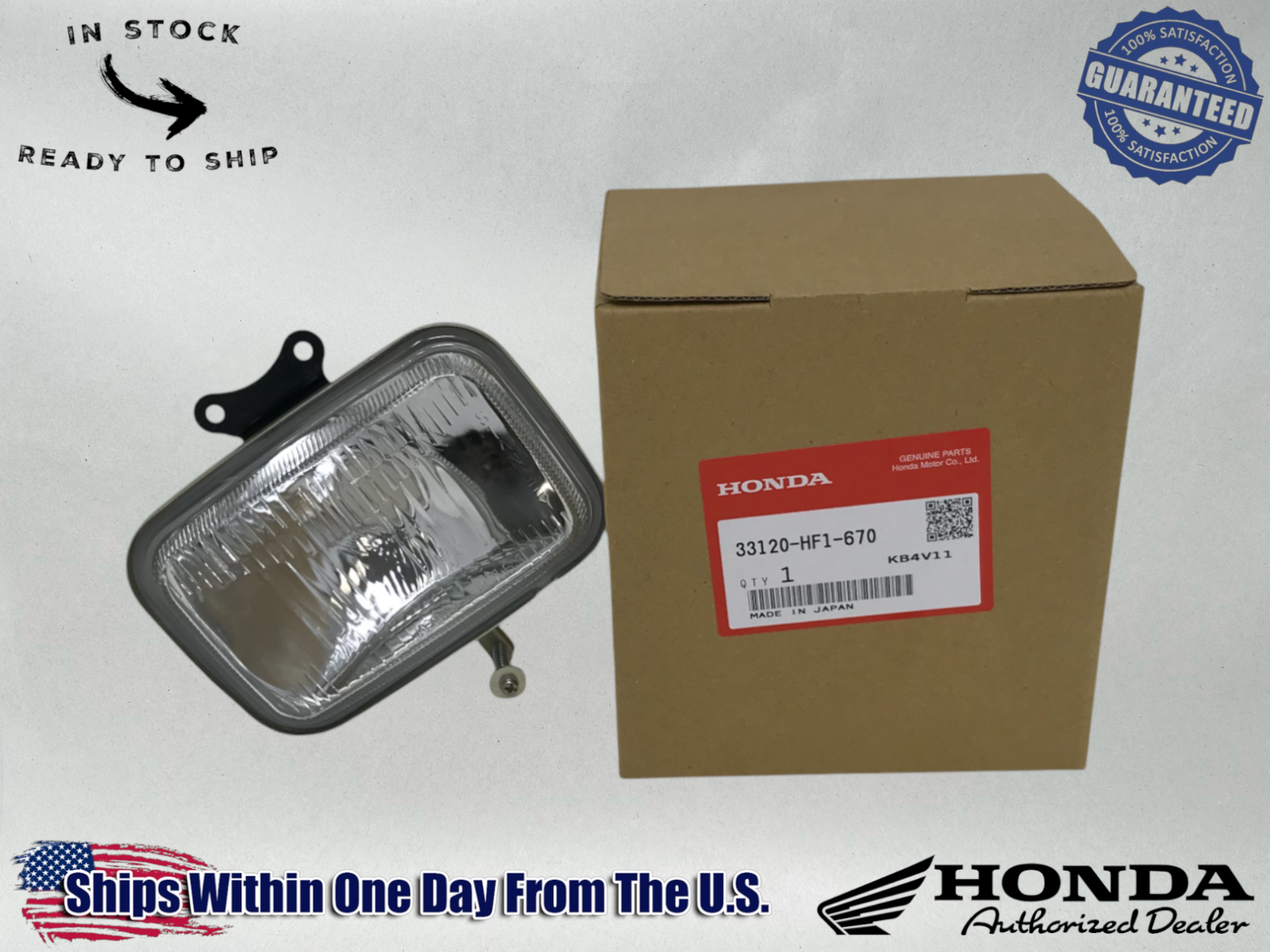 Honda Genuine OEM Authentic Head Light Lens TRX200 TRX250 Recon 33120-HF1-670