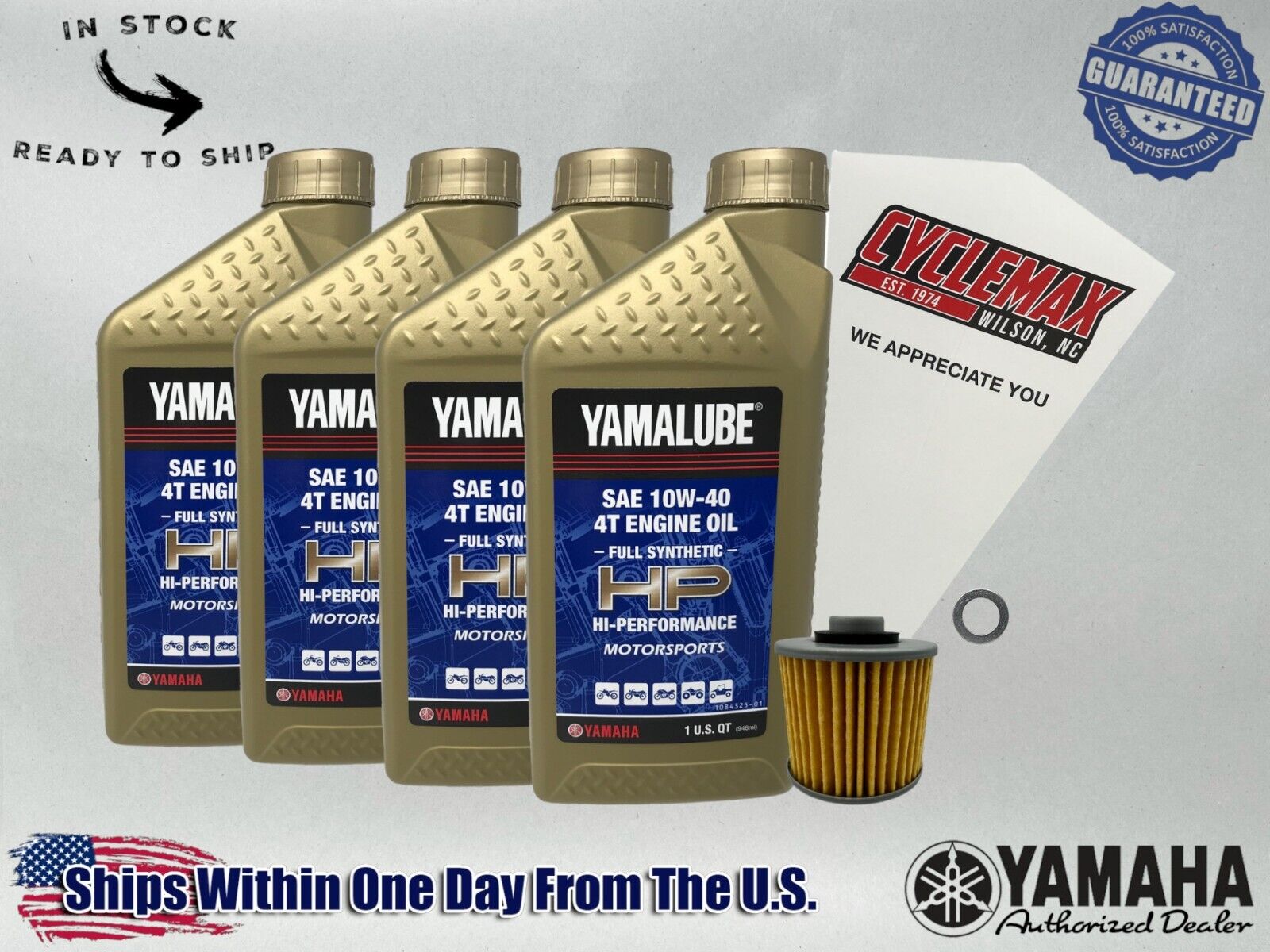 Cyclemax Full-Synthetic Yamalube Oil Change Kit fits 1981-1983 Yamaha VIRAGO 750