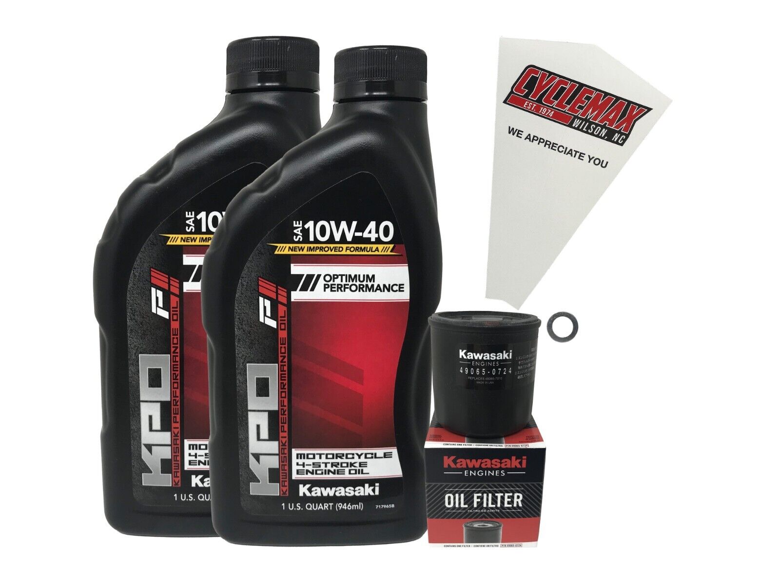 Cyclemax OEM Std 10W-40 Oil Change Kit fits 2009-2023 Kawasaki Mule 4000