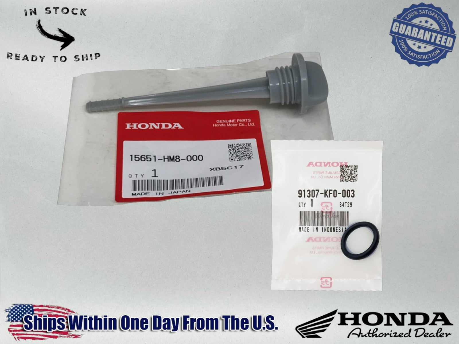Honda Genuine OEM Authentic Oil Dipstick W/ oring TRX250 EX TE/TM 1997-2020