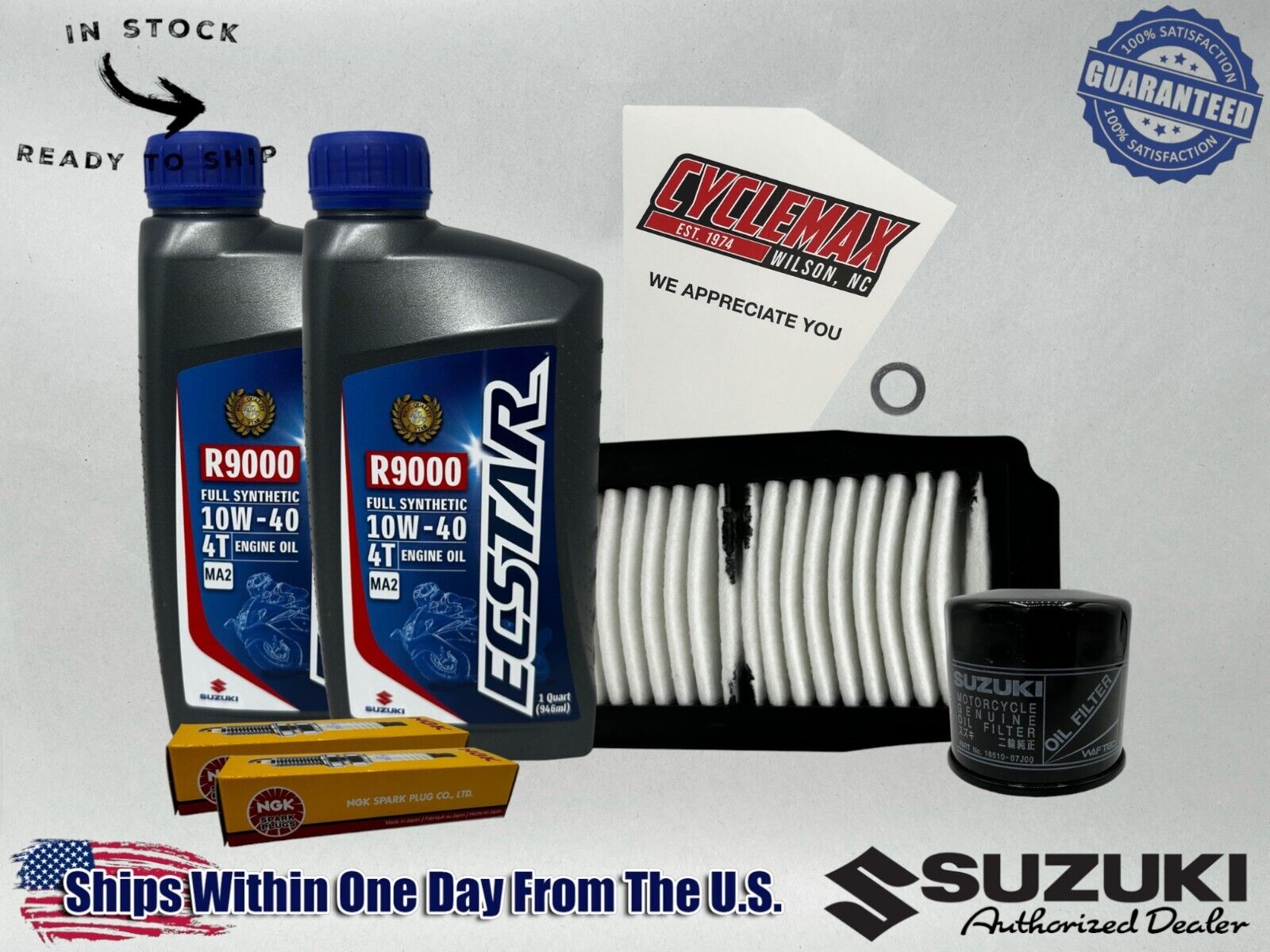 Cyclemax Full Synthetic Tune Up Kit fits 2017-2024 Suzuki GSX250R w/ Spark Plugs