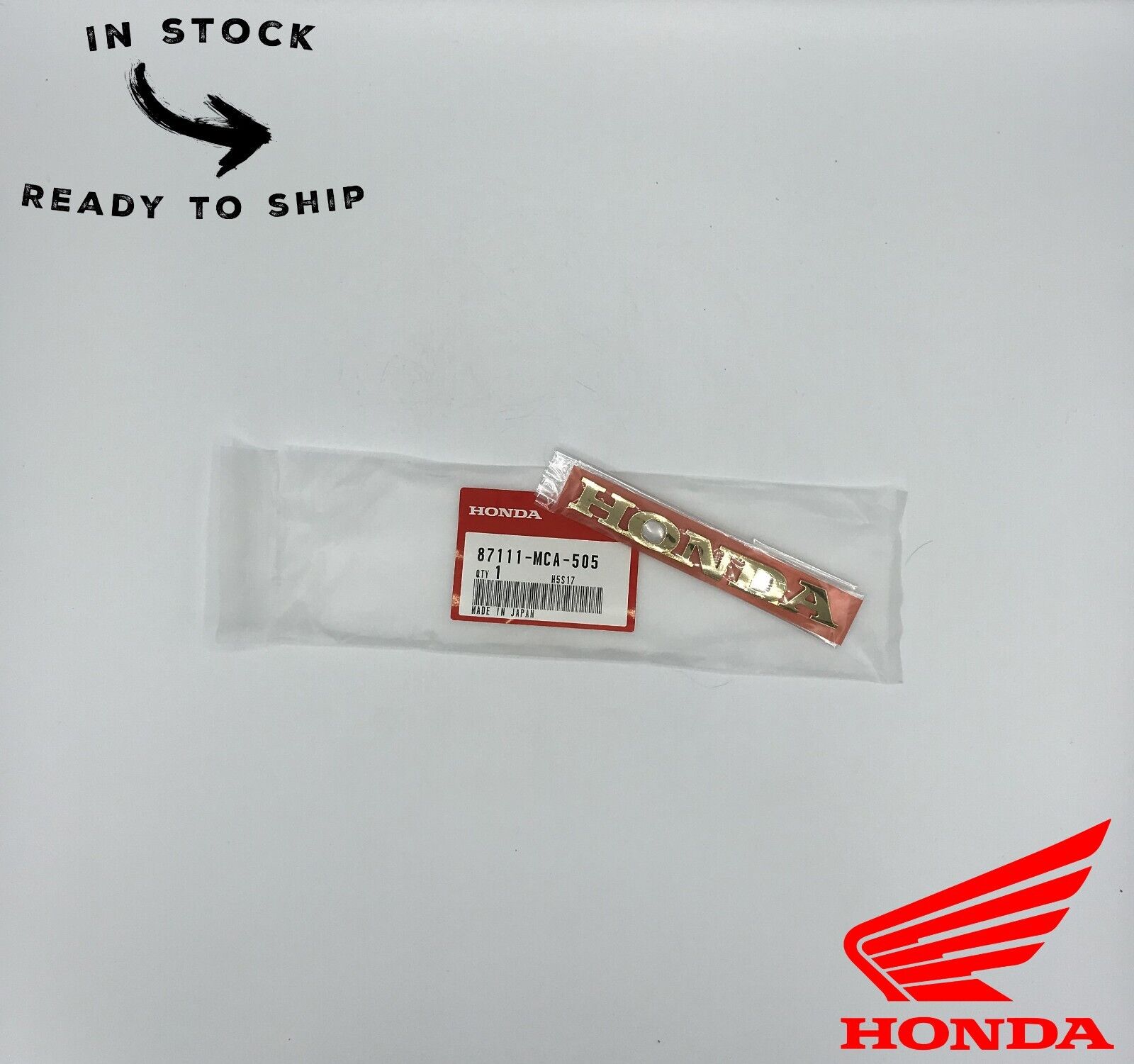 Genuine OEM Honda Gold Rear Trunk Emblem Badge 87111-MCA-505