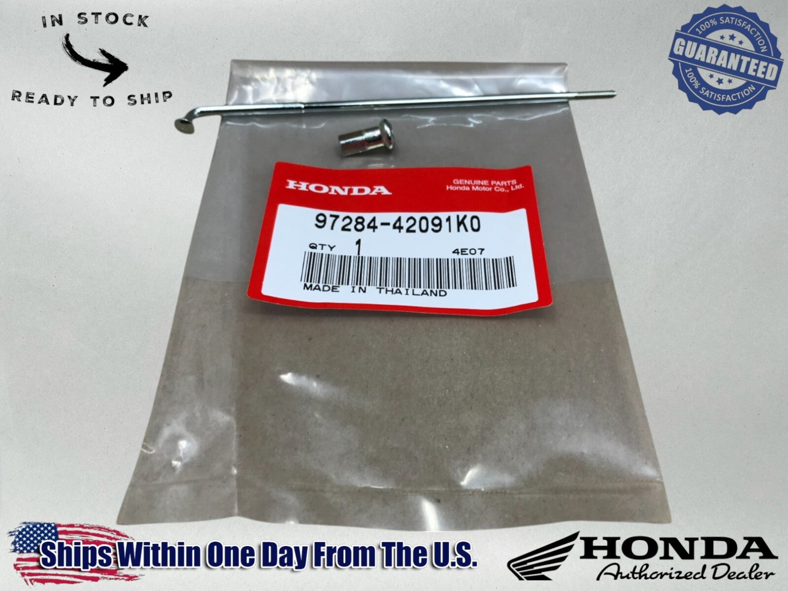Honda OEM XR80 CRF80 REAR SPOKE AND NIPPLE 97284-42091-K0