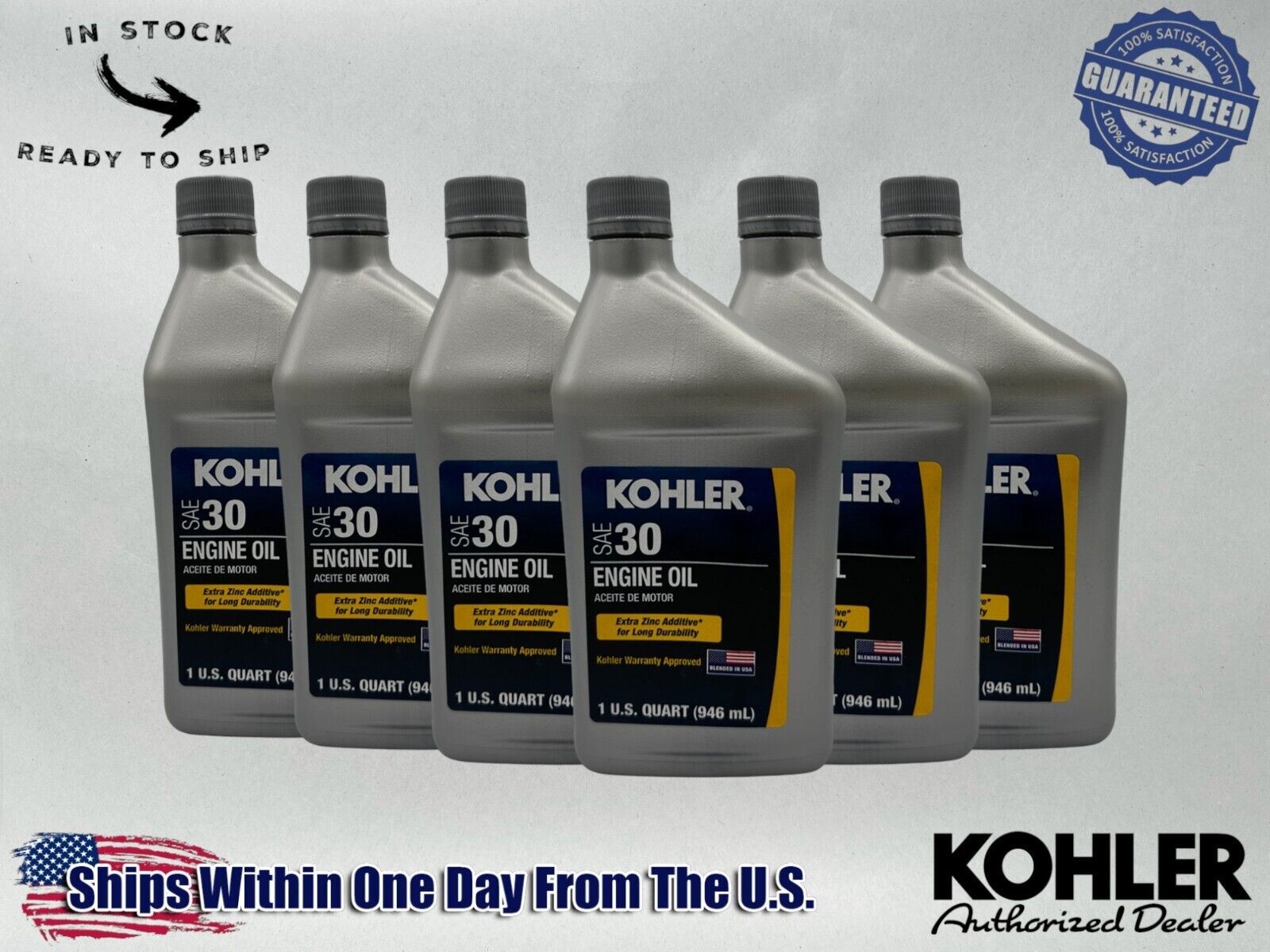 Kohler Genuine OEM Synthetic Blend SAE 30 4-Cycle Engine Oil 25 357 03-S-6PACK