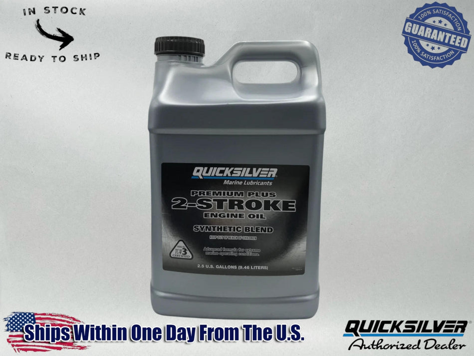 Quicksilver OEM Premium Plus 2-Stroke Semi Synthetic Oil 2.5 Gallons 858028Q01
