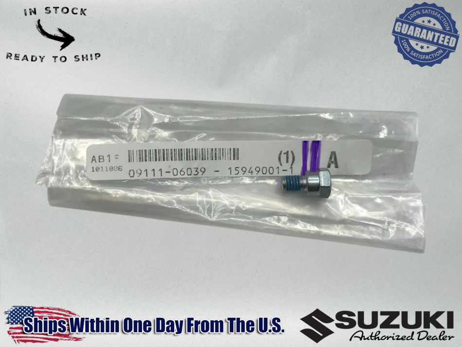 Suzuki OEM BOLT 09111-06039 / KFX400, DVX400 (03-06) LT-Z400 QuadSport Z (03-14)