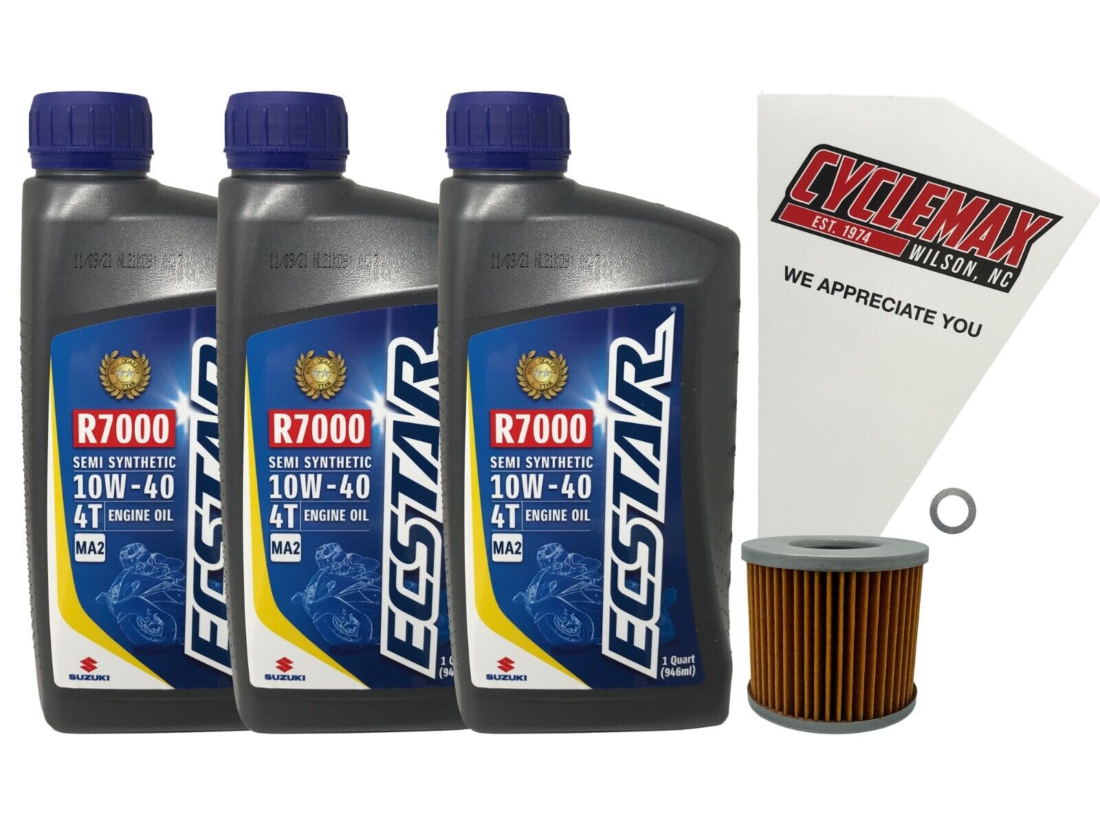 Cyclemax Genuine OEM Semi-Synthetic Oil Change Kit fits 2001-2009 Suzuki GS-500