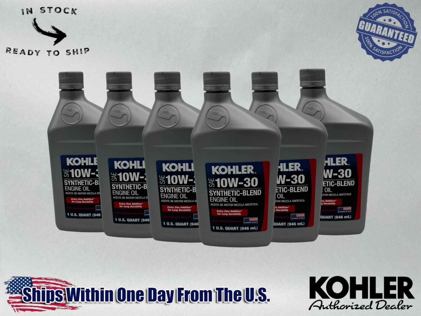 Kohler Genuine OEM SAE 10W-30 Synthetic-Blend Engine Oil 25 357 65-S-6PACK