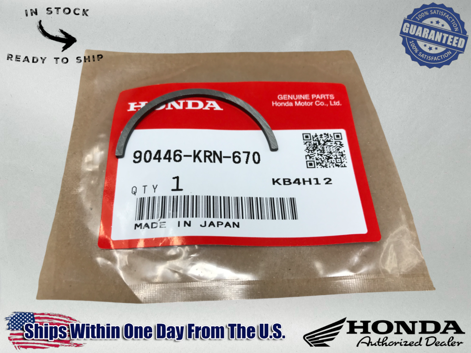 Honda OEM CAMSHAFT THRUST WASHER 90446-KRN-670