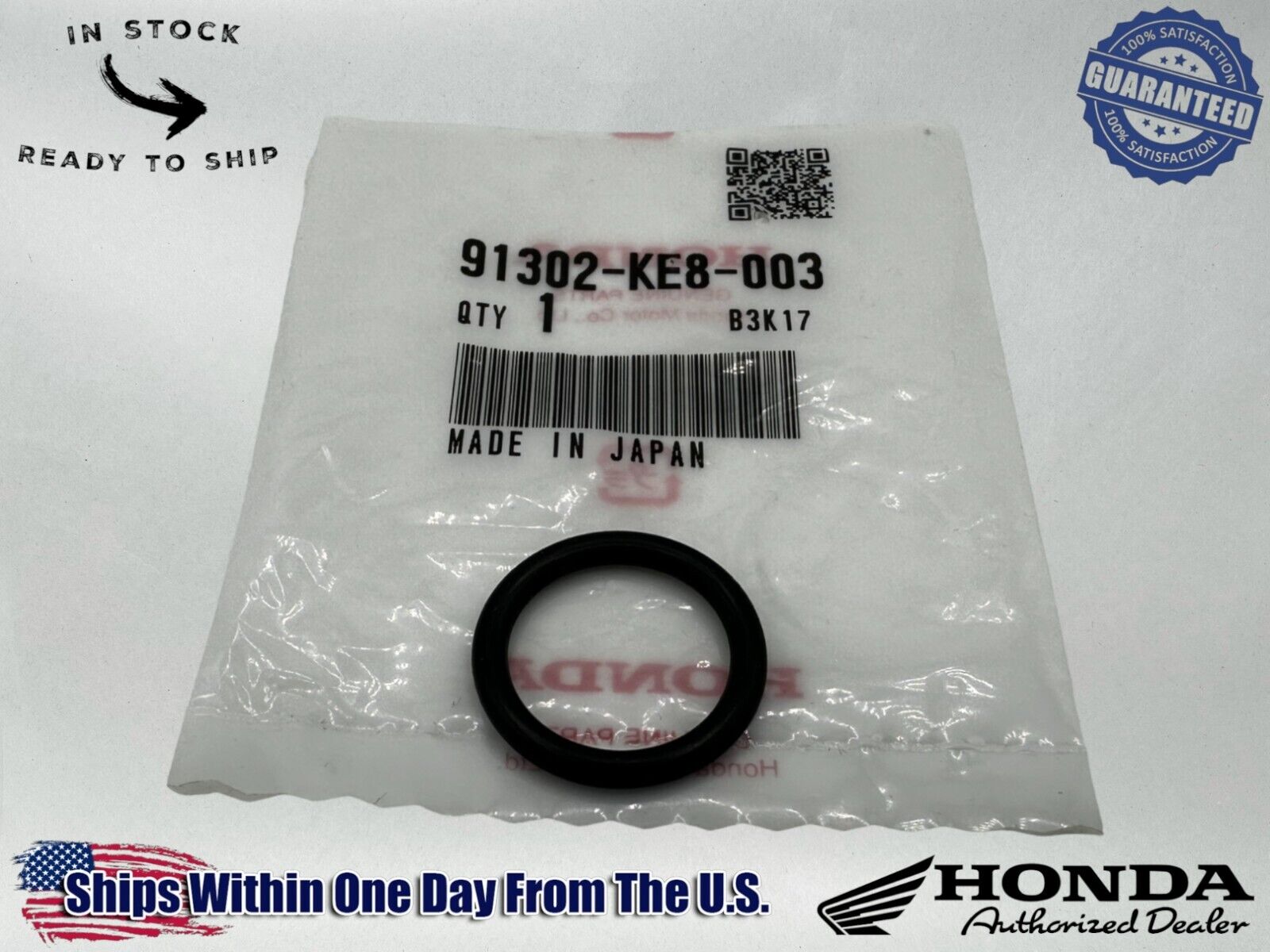 Honda Genuine OEM Authentic O-Ring 18X3 91302-KE8-003