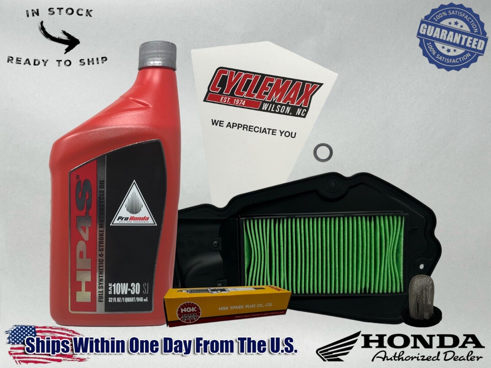 Cyclemax Full Synthetic Tune Up Kit fits 2021-2024 Honda PCX with Spark Plug