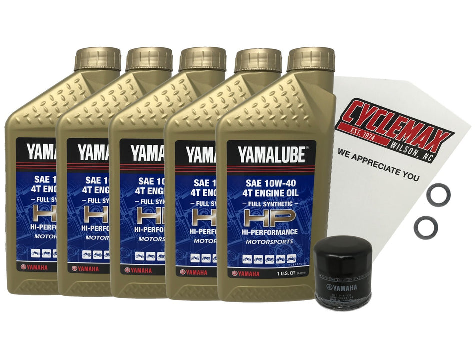 Full Synthetic 10W40 Oil Change Kit fits 2013 Yamaha Stratoliner S