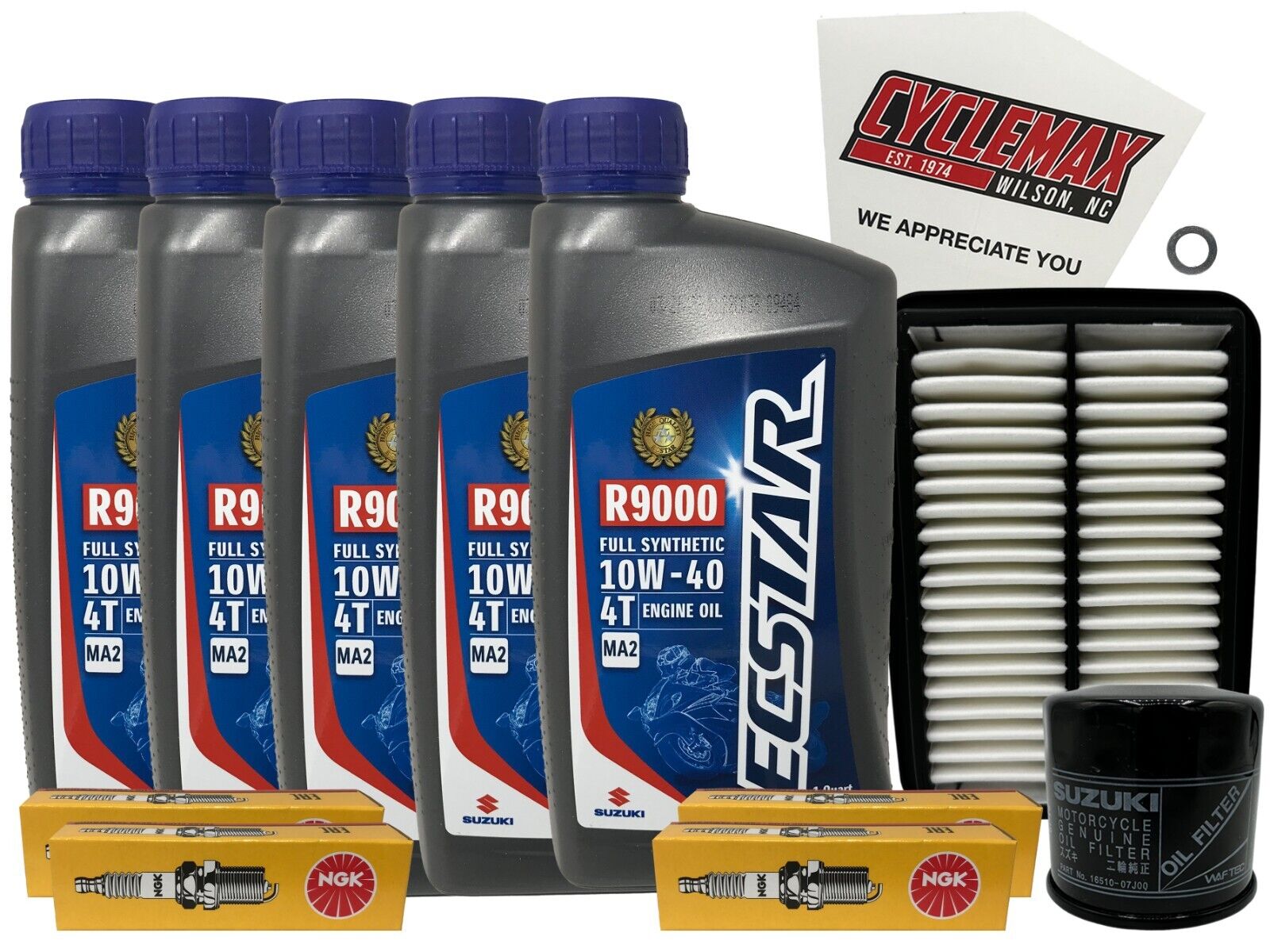 Cyclemax Full Synthetic Tune Up Kit w/ Spark Plugs fits 2001-2003 Suzuki GSF-600