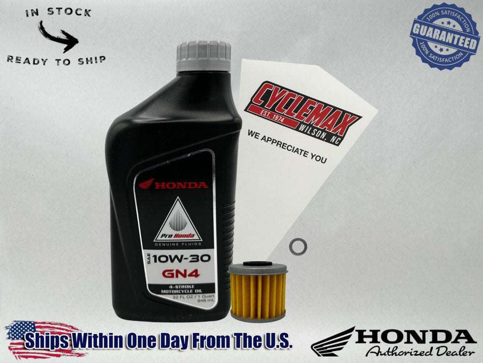 Standard GN4 10W-30 Oil Change Kit fits 2018-2025 Honda MONTESO 4RT