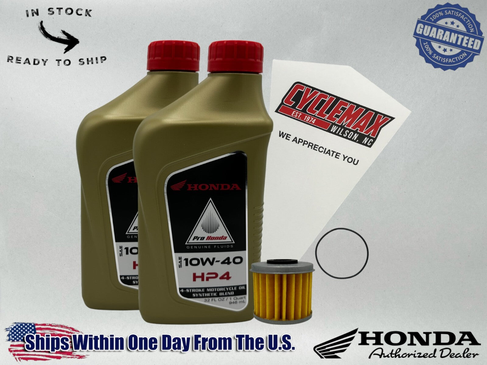 Cyclemax Semi-Synthetic HP4 Oil Change Kit compatible with 2025 Honda CRF450RX