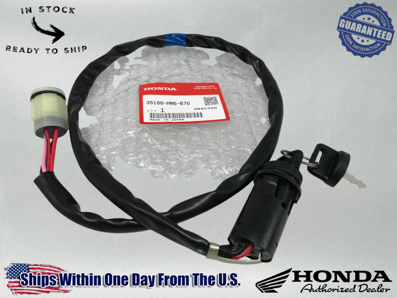 Honda OEM IGNITION SWITCH W/KEYS Fourtrax Rancher ES TRX 350 400 35100-HN5-670