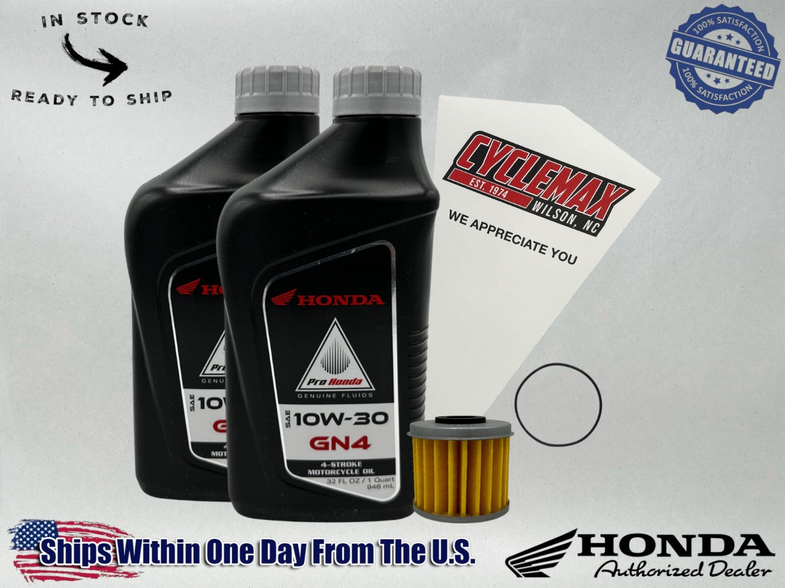Cyclemax Standard GN4 10W-30 Oil Change Kit compatible with 2025 Honda CRF450RX
