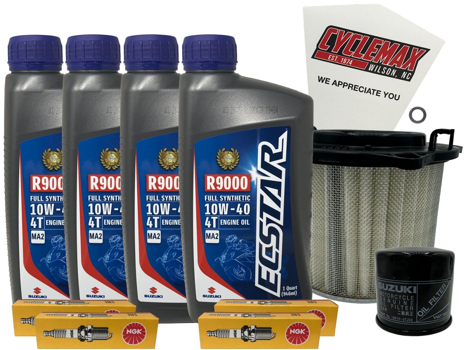 Cyclemax Full Synthetic Tune Up Kit w/ Spark Plug fits 2001-2006 Suzuki GSX750F