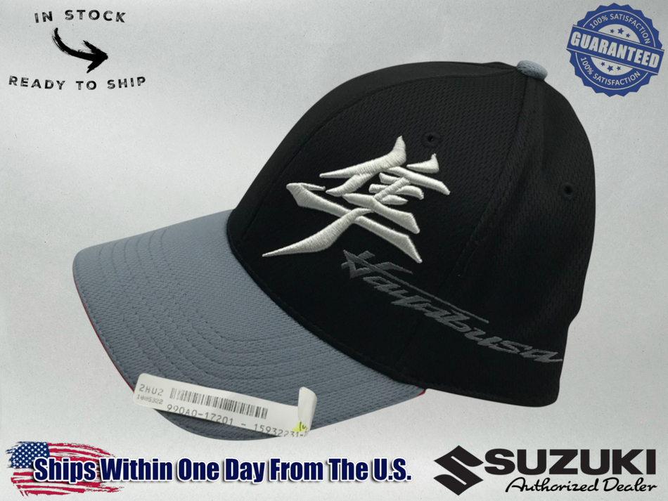 Suzuki OEM HAYABUSA KANJI HAT CAP BLACK RED BUSA LOGO SNAP BACK 990A0-17201