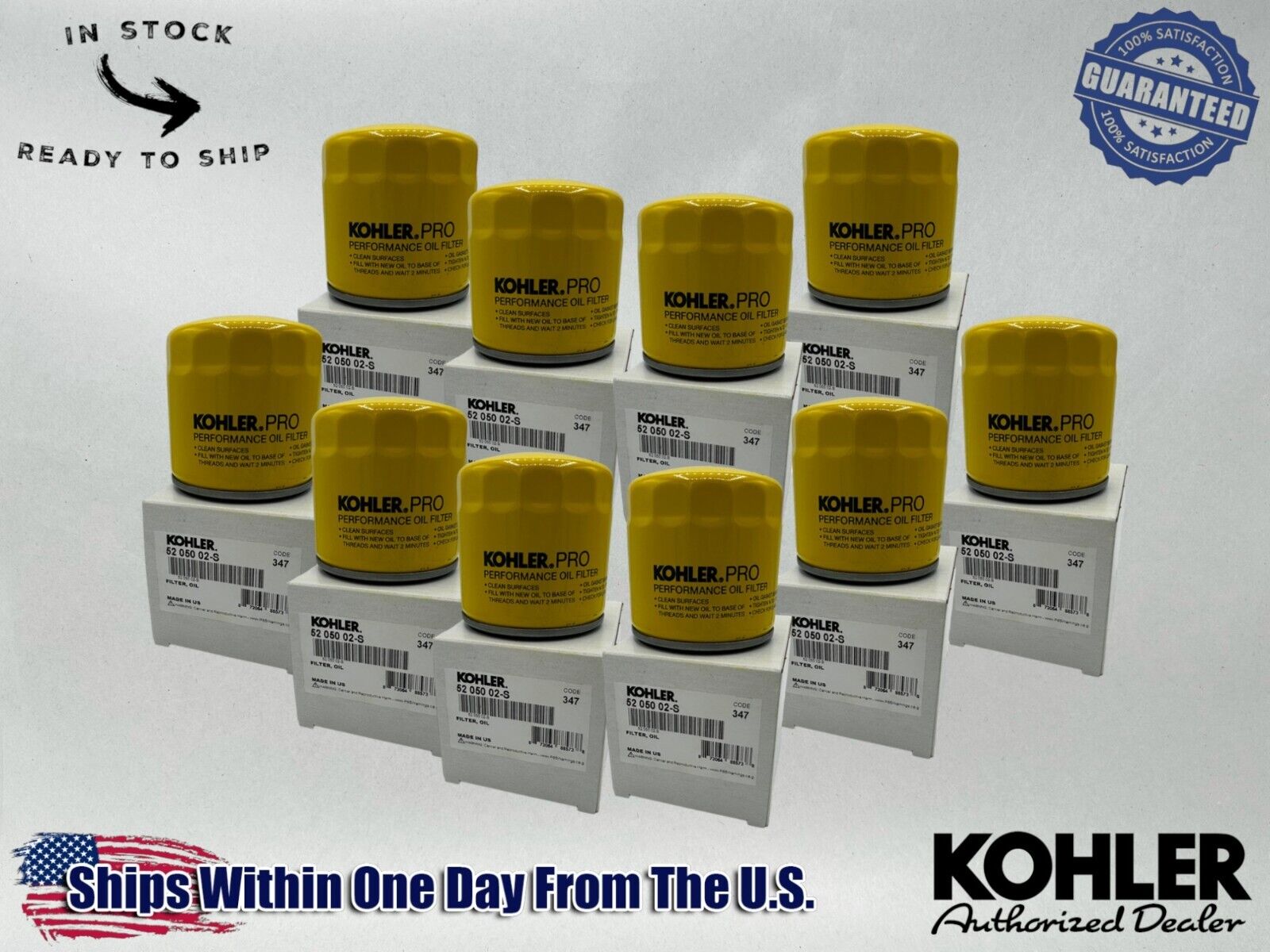 Kohler Genuine OEM Authentic Pro Oil Filter 52 050 02-S-10PACK