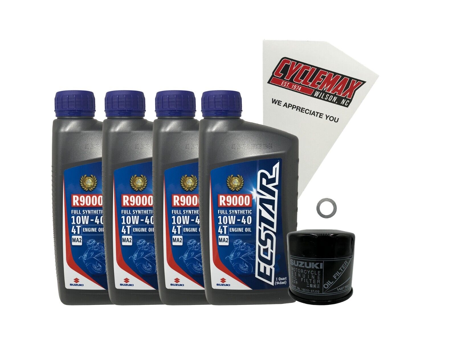 Cyclemax Genuine OEM Full Synthetic Oil Change Kit fits 2001-2009 Suzuki VS-800