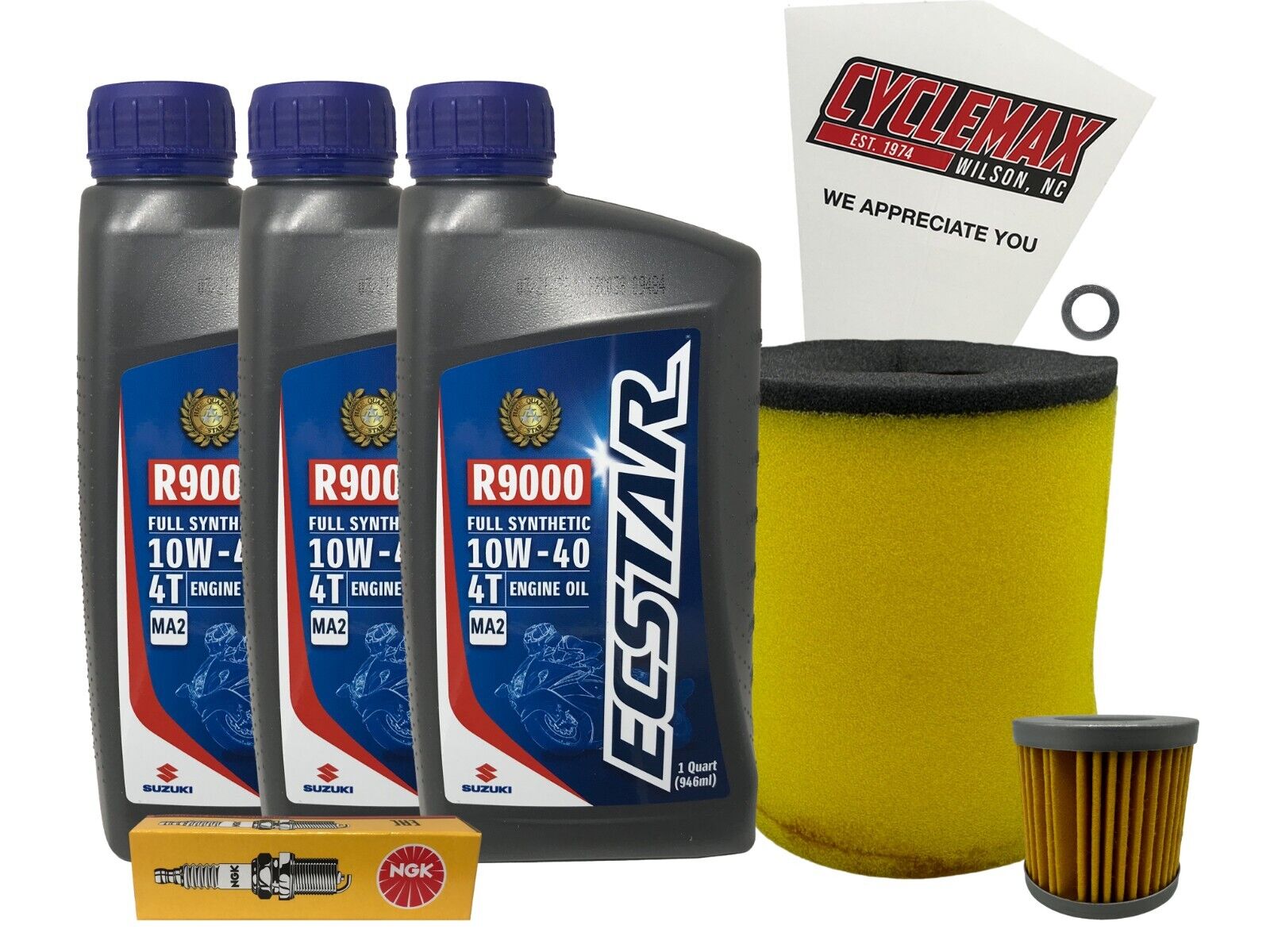 Cyclemax Full Synthetic Tune Up Kit w/ Spark Plug fits 2008-2018 Suzuki LTZ-400