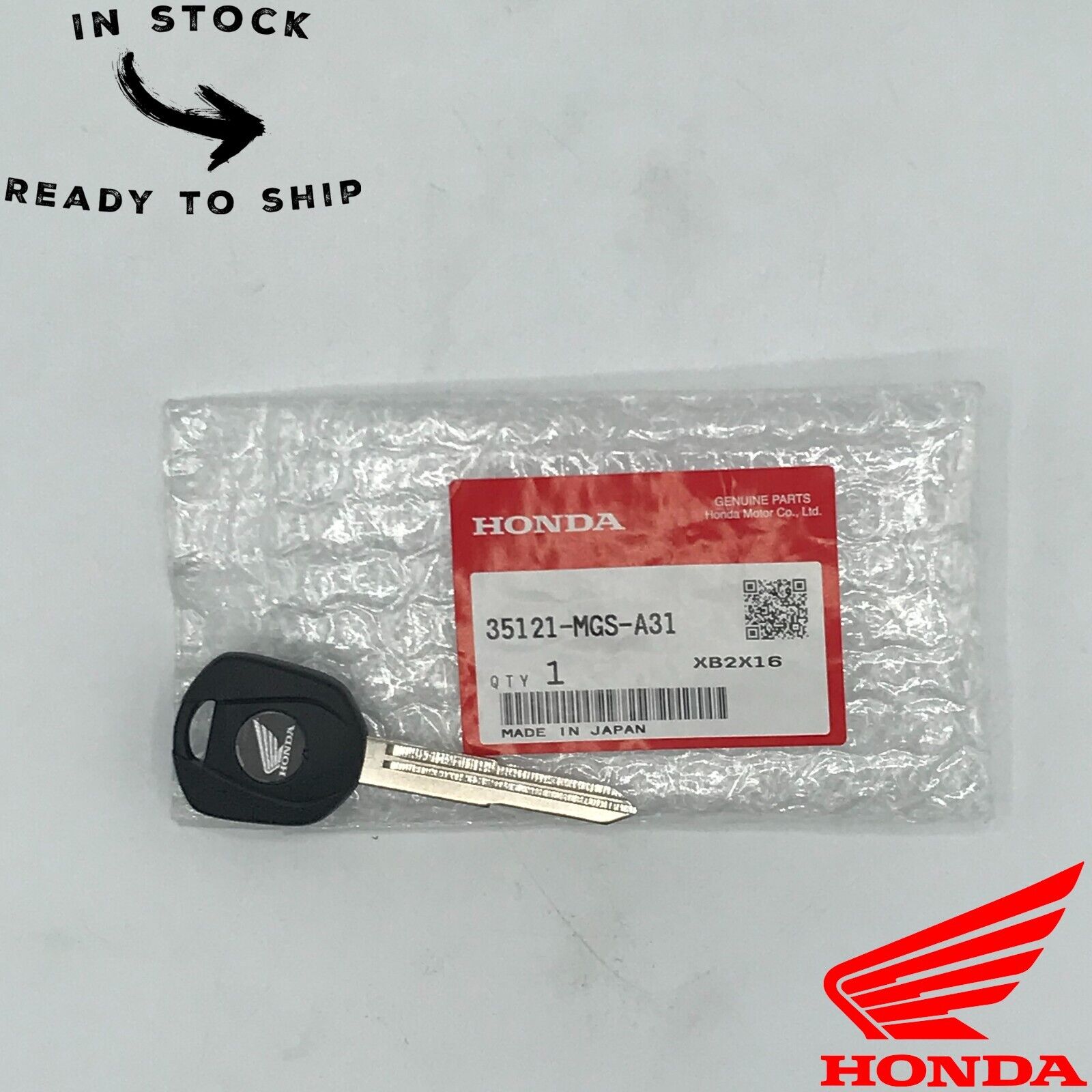 Genuine OEM Honda Key Blank 35121-MGS-A31