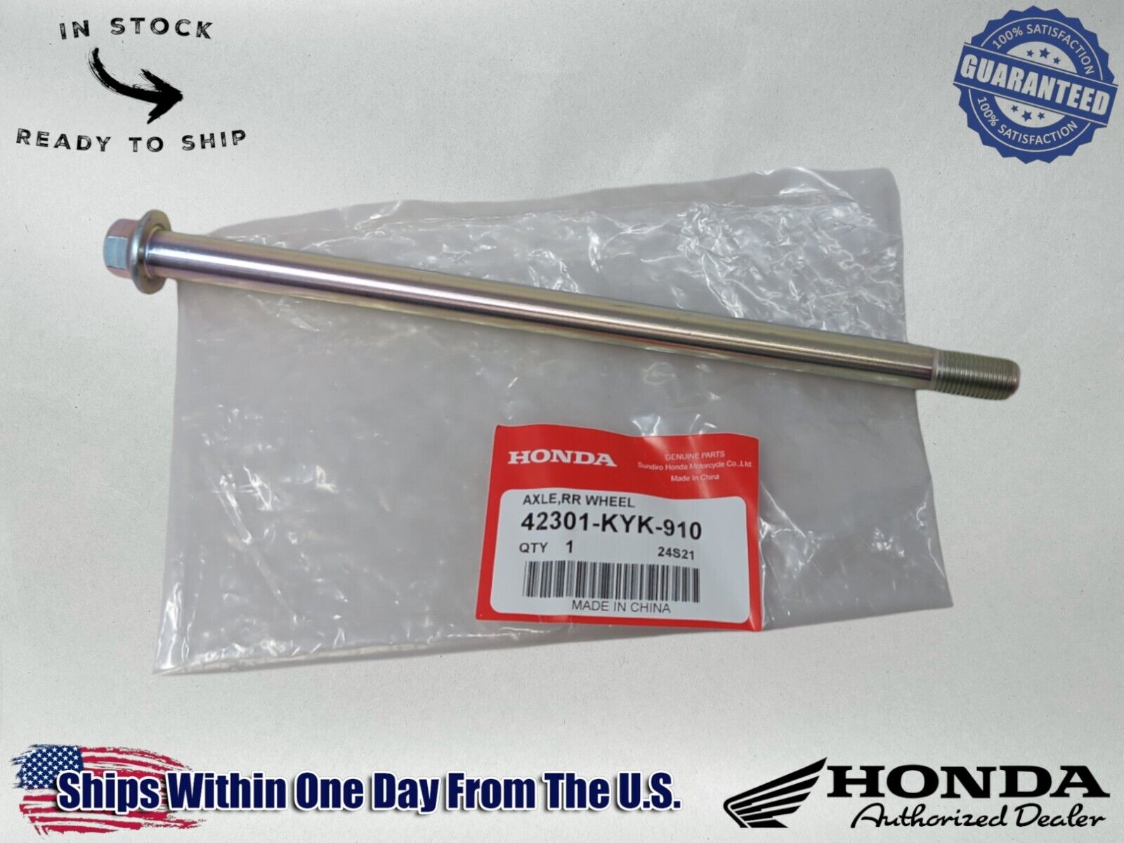 Honda Genuine OEM Authentic Rear Axle  42301-KYK-910