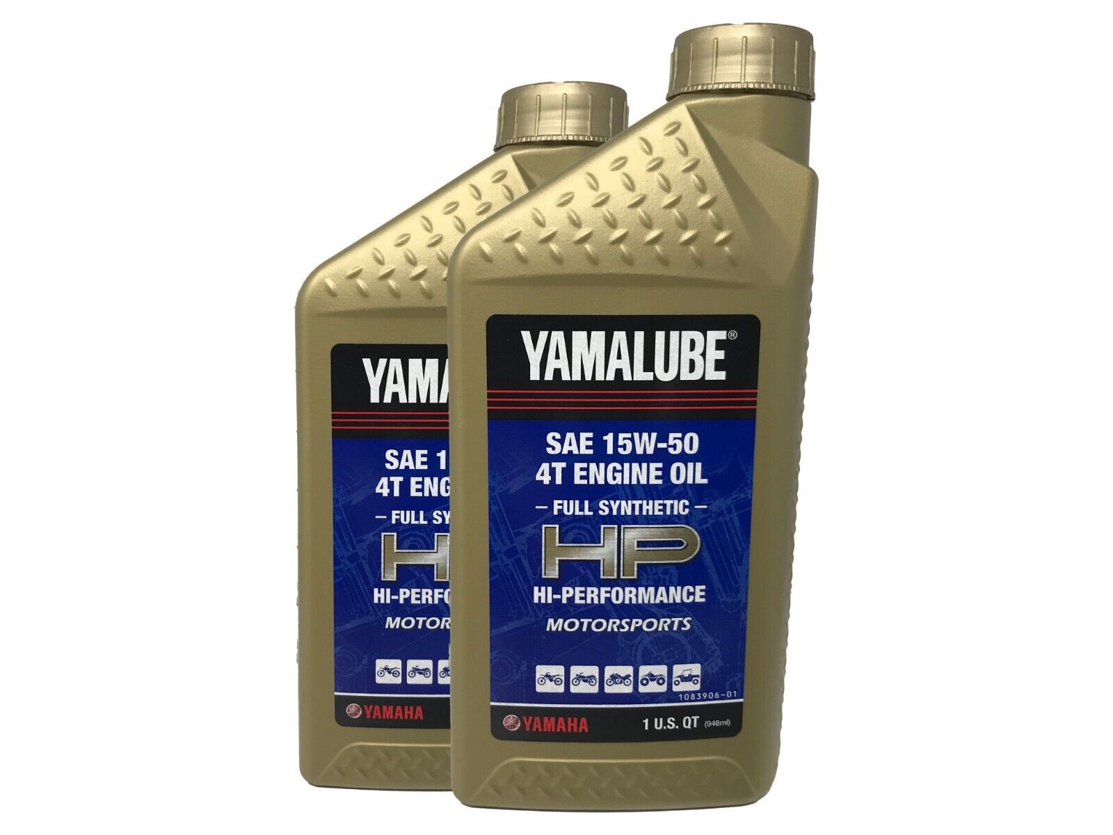 Yamaha Genuine OEM Yamalube Full Synthetic 15W-50 Oil LUB-15W50-FS-12 - 2 Pack