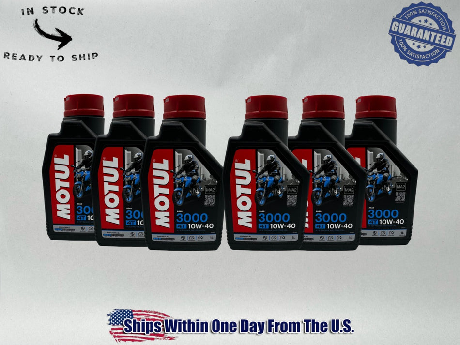 Motul Genuine OEM Motul 3000 4T 10w-40 Standard Motorcycle Oil MOT30-6PACK