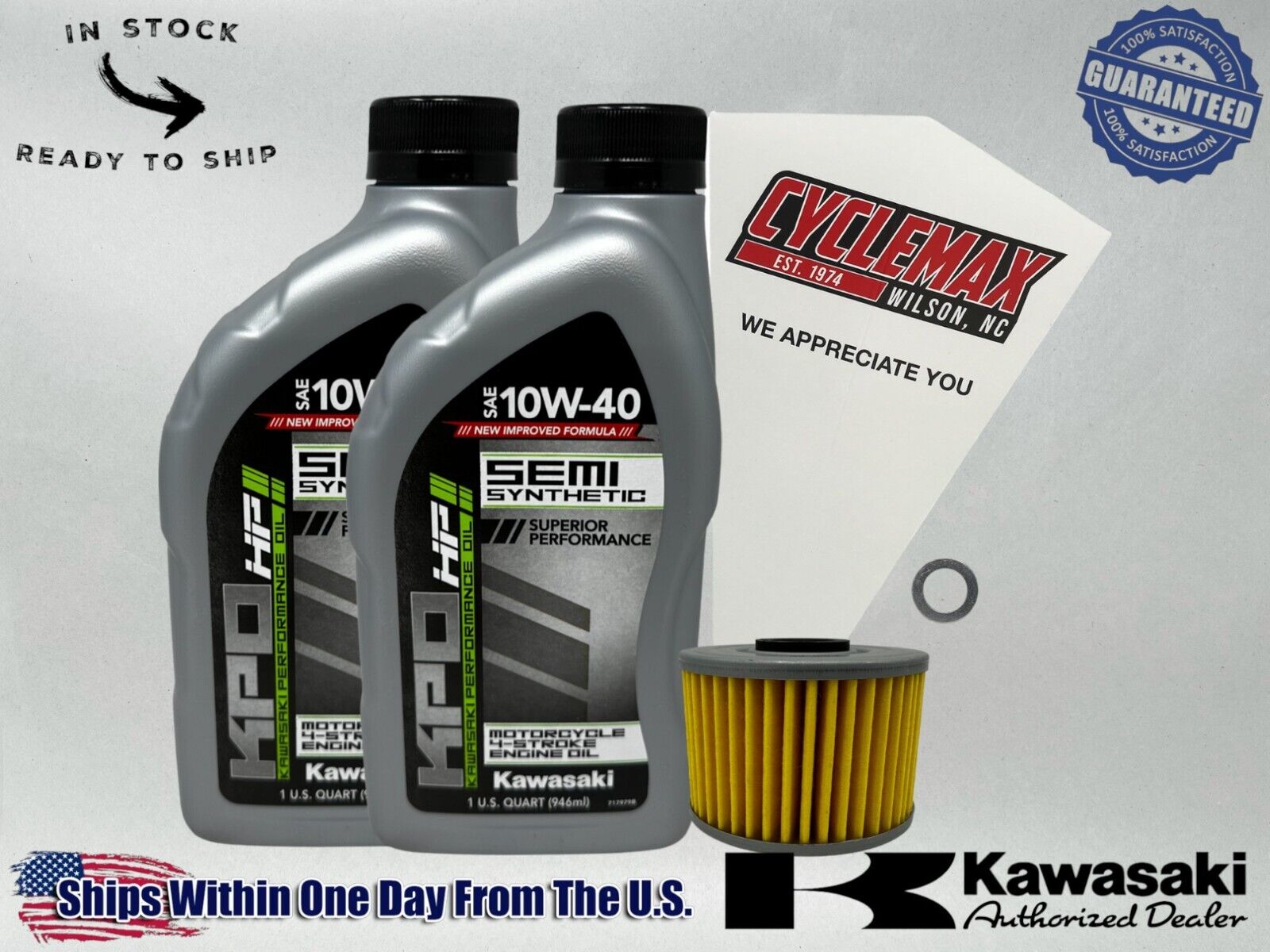 Cyclemax Semi Synthetic Oil Change Kit fits 2021-2024 Kawasaki KLX300