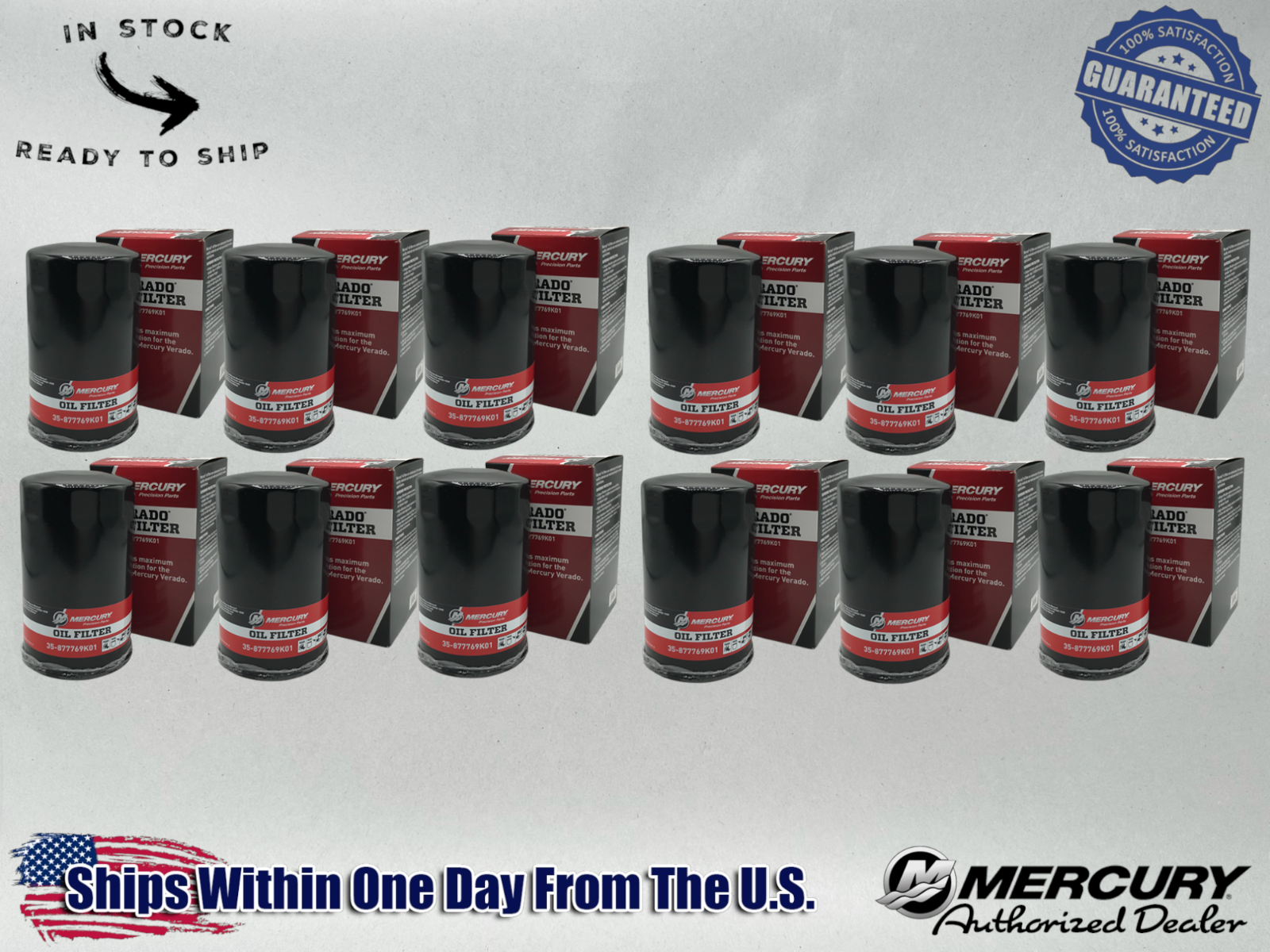 Mercury Genuine OEM Authentic Oil Filters 35-877769K01 12 Pack
