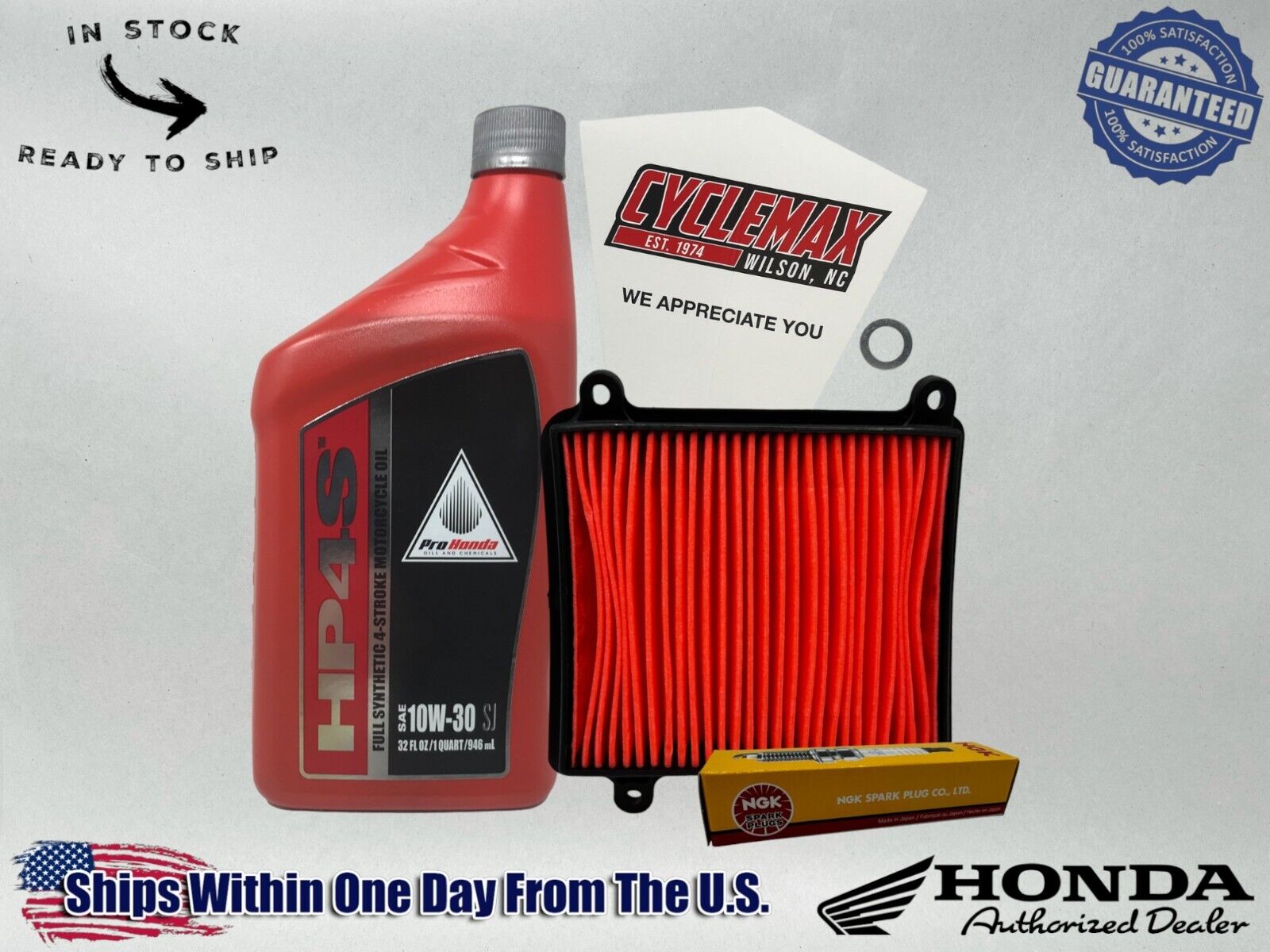 Cyclemax Full Synthetic Tune Up Kit fits 2023-2024 Honda XR150L with Spark Plug