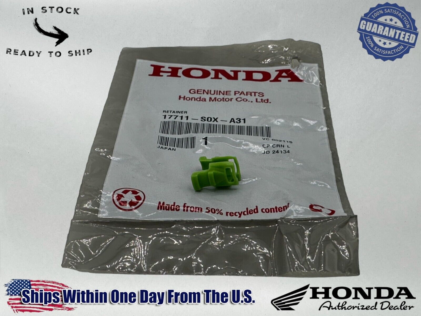 Honda Genuine OEM Authentic Retainer 17711-S0X-A31