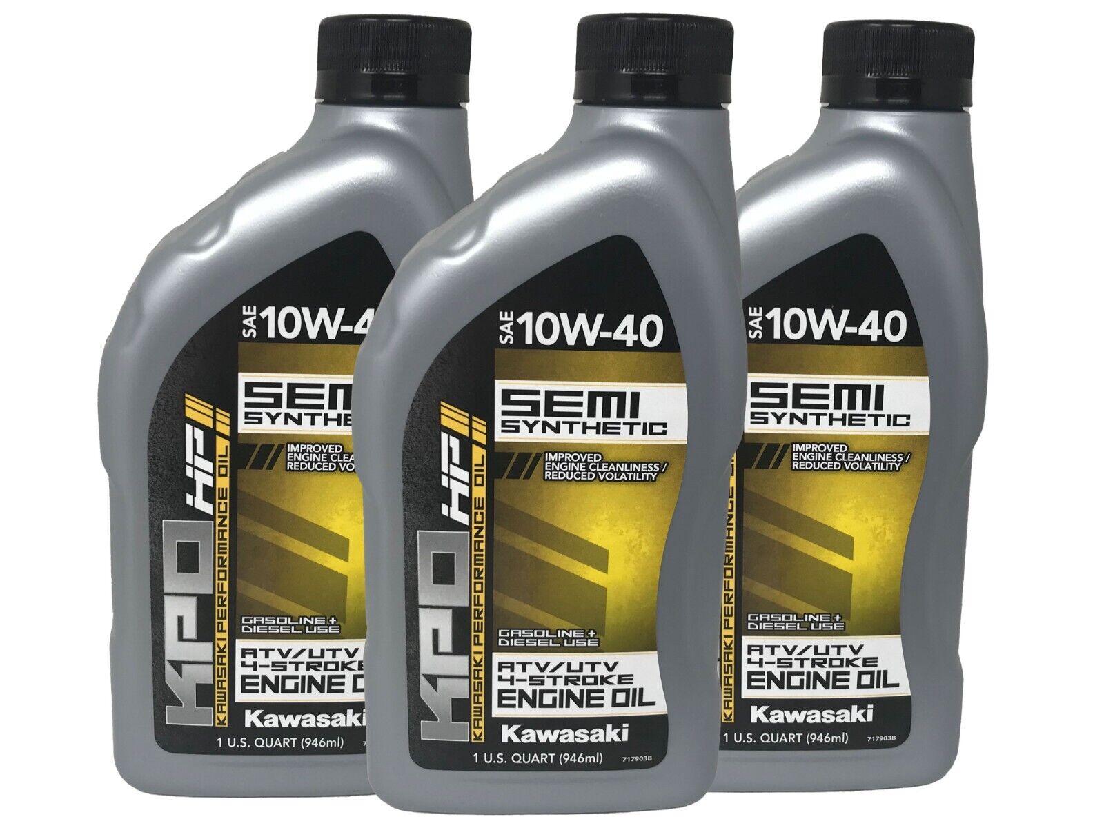 Kawasaki OEM KPO Semi Synthetic ATV/UTV Oil Quart K61027-300-01Q - 3 Pack